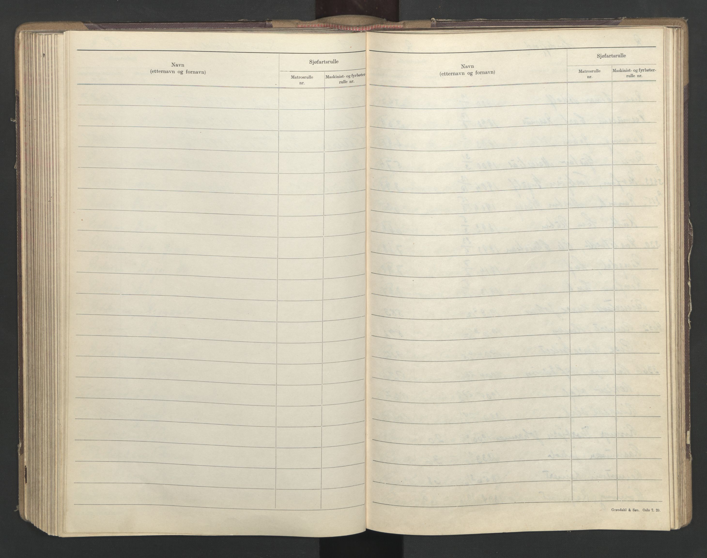 Sandefjord innrulleringskontor, SAKO/A-788/G/Ga/L0003: Register til annotasjons- og hovedrulle, 1942, s. 188