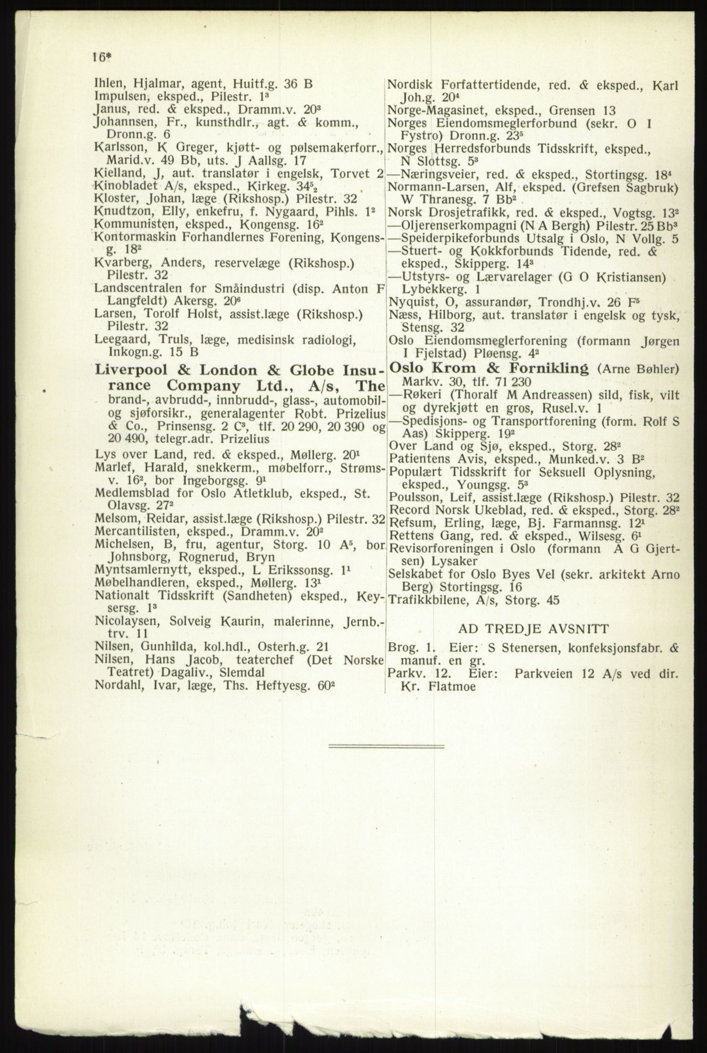 Kristiania/Oslo adressebok, PUBL/-, 1933, s. 16