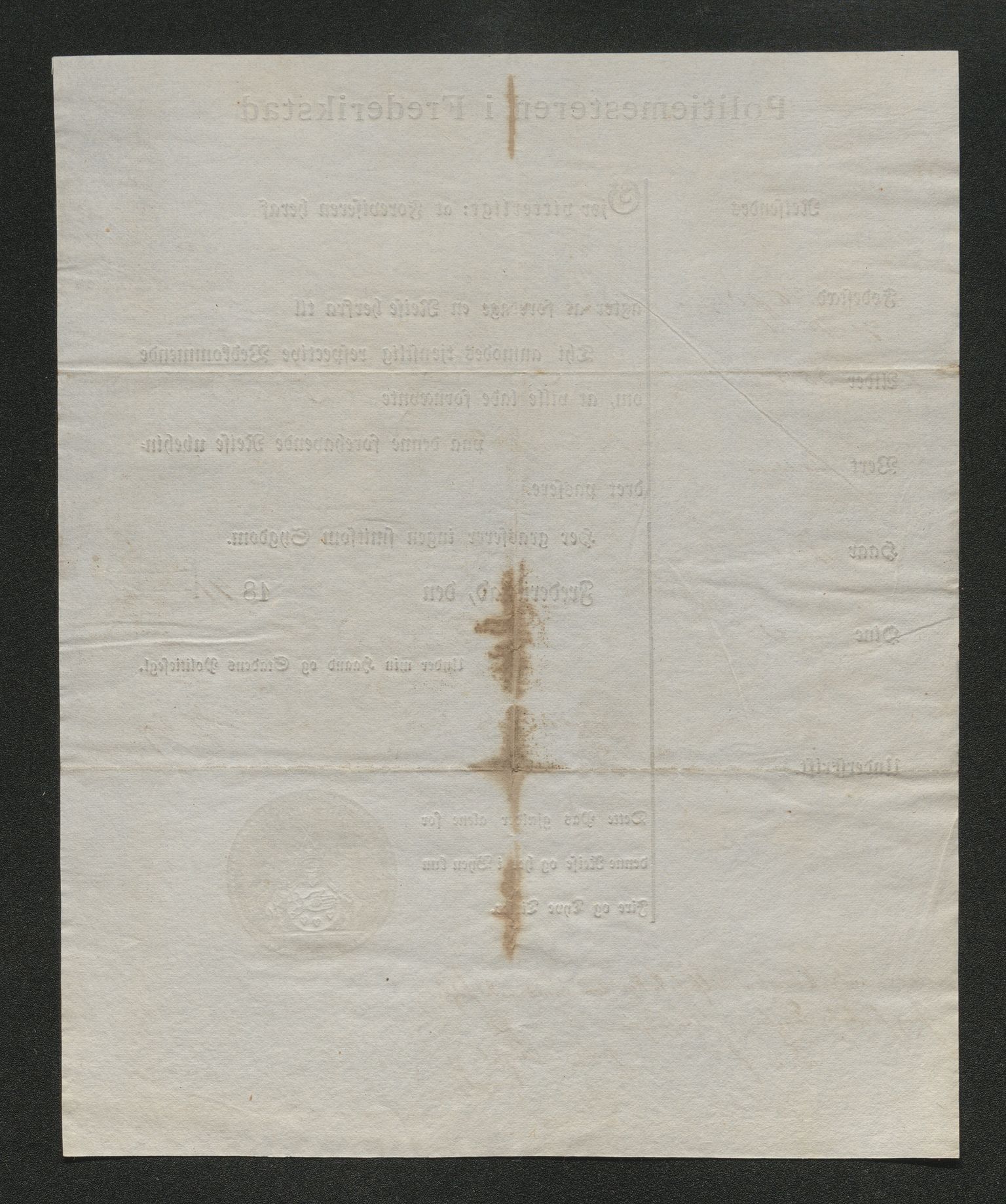 Drammen politikammer, SAKO/A-623/I/Ia/Iab/L0006: Innleverte pass, 1841-1842, s. 284