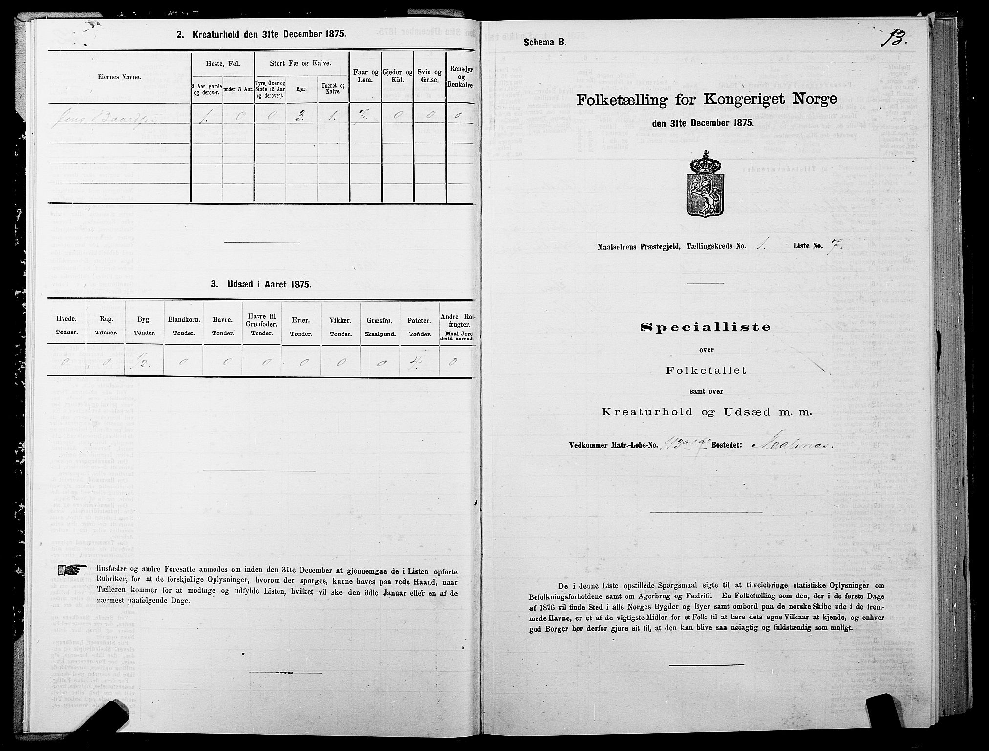 SATØ, Folketelling 1875 for 1924P Målselv prestegjeld, 1875, s. 1013