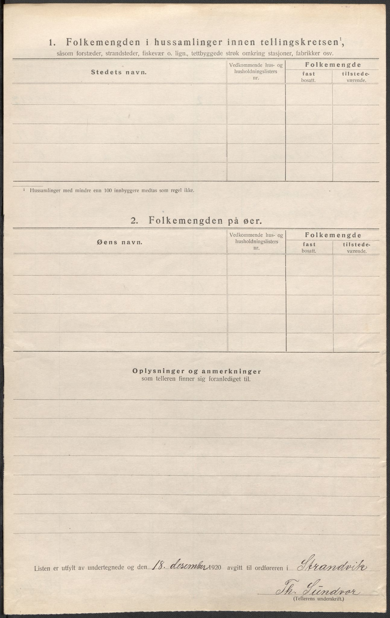 SAB, Folketelling 1920 for 1240 Strandvik herred, 1920, s. 13