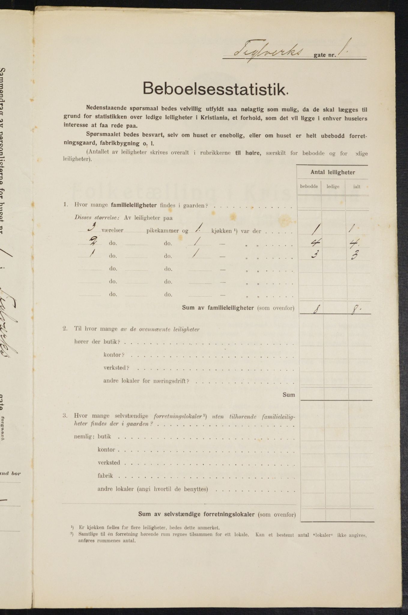 OBA, Kommunal folketelling 1.2.1914 for Kristiania, 1914, s. 108050