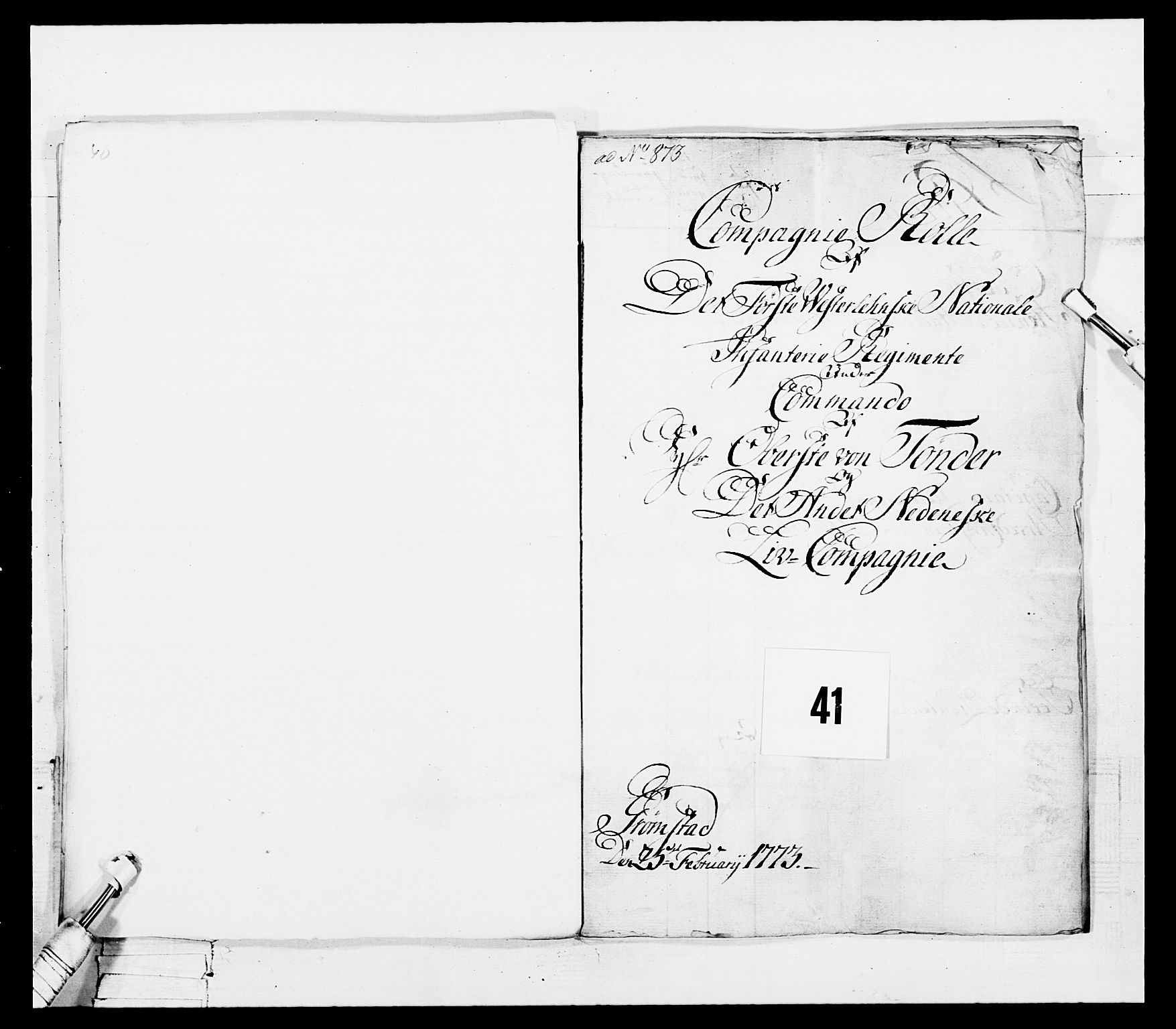 Generalitets- og kommissariatskollegiet, Det kongelige norske kommissariatskollegium, RA/EA-5420/E/Eh/L0101: 1. Vesterlenske nasjonale infanteriregiment, 1766-1777, s. 243