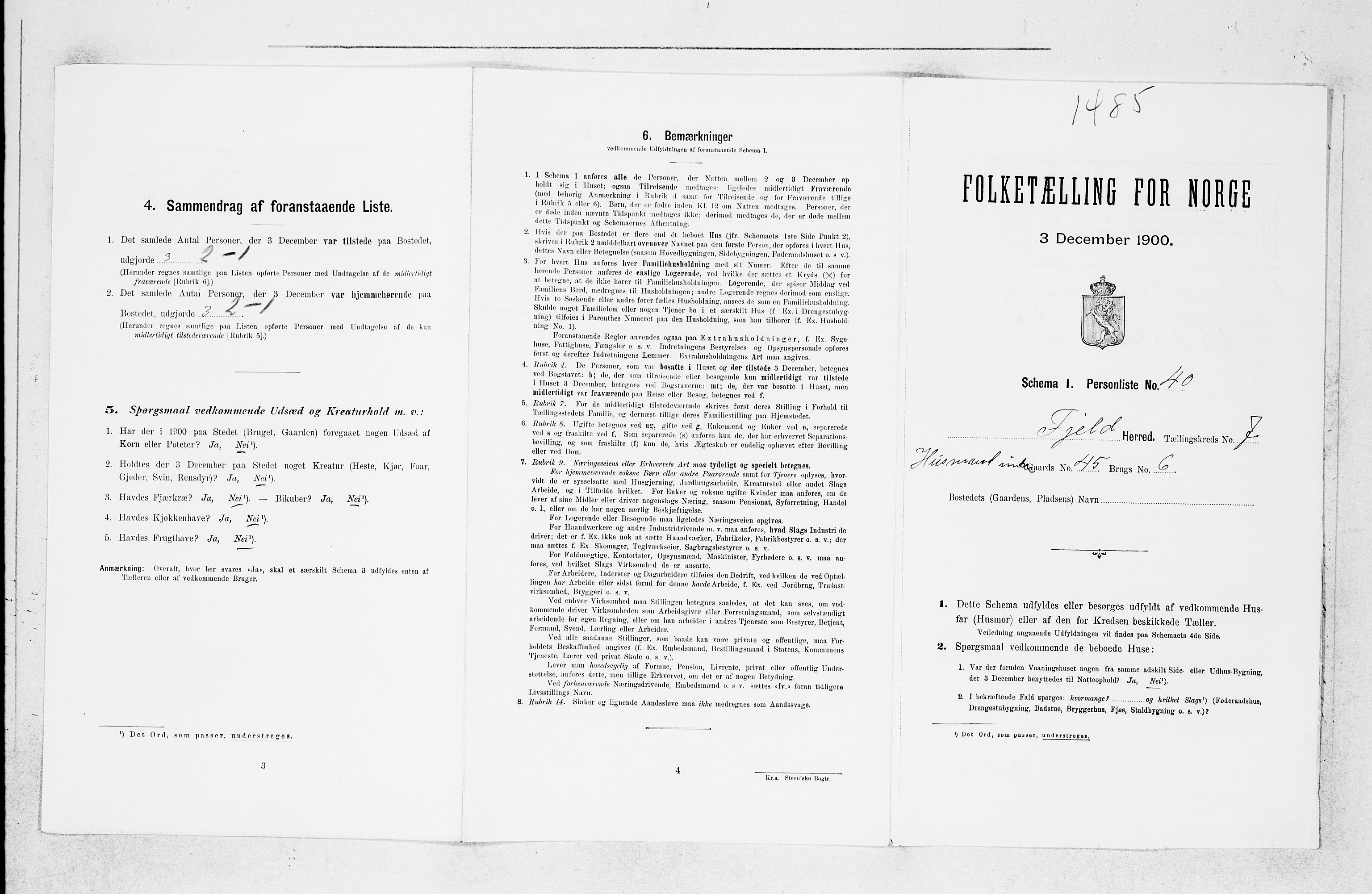 SAB, Folketelling 1900 for 1246 Fjell herred, 1900, s. 861