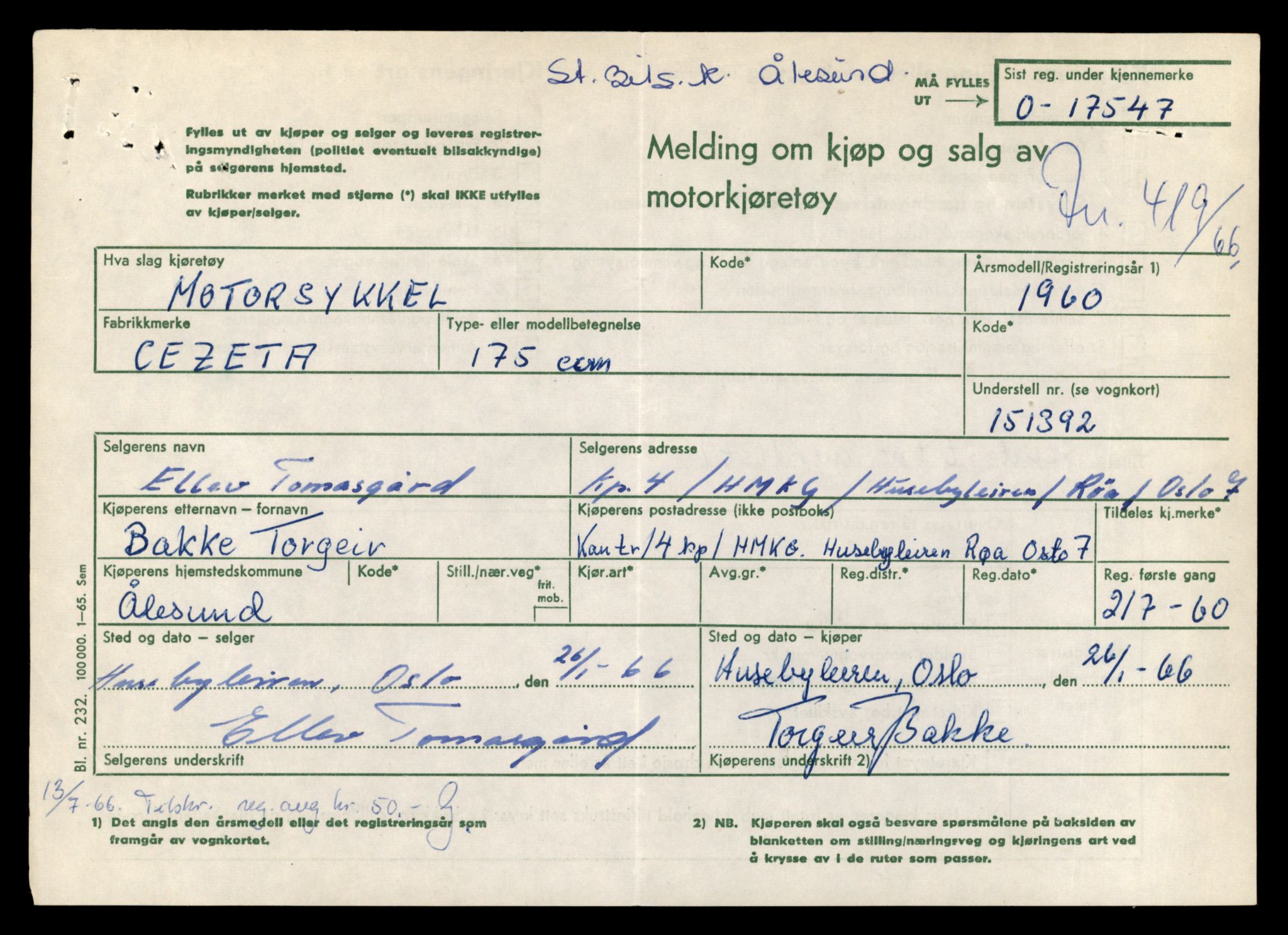 Møre og Romsdal vegkontor - Ålesund trafikkstasjon, AV/SAT-A-4099/F/Fe/L0039: Registreringskort for kjøretøy T 13361 - T 13530, 1927-1998, s. 427