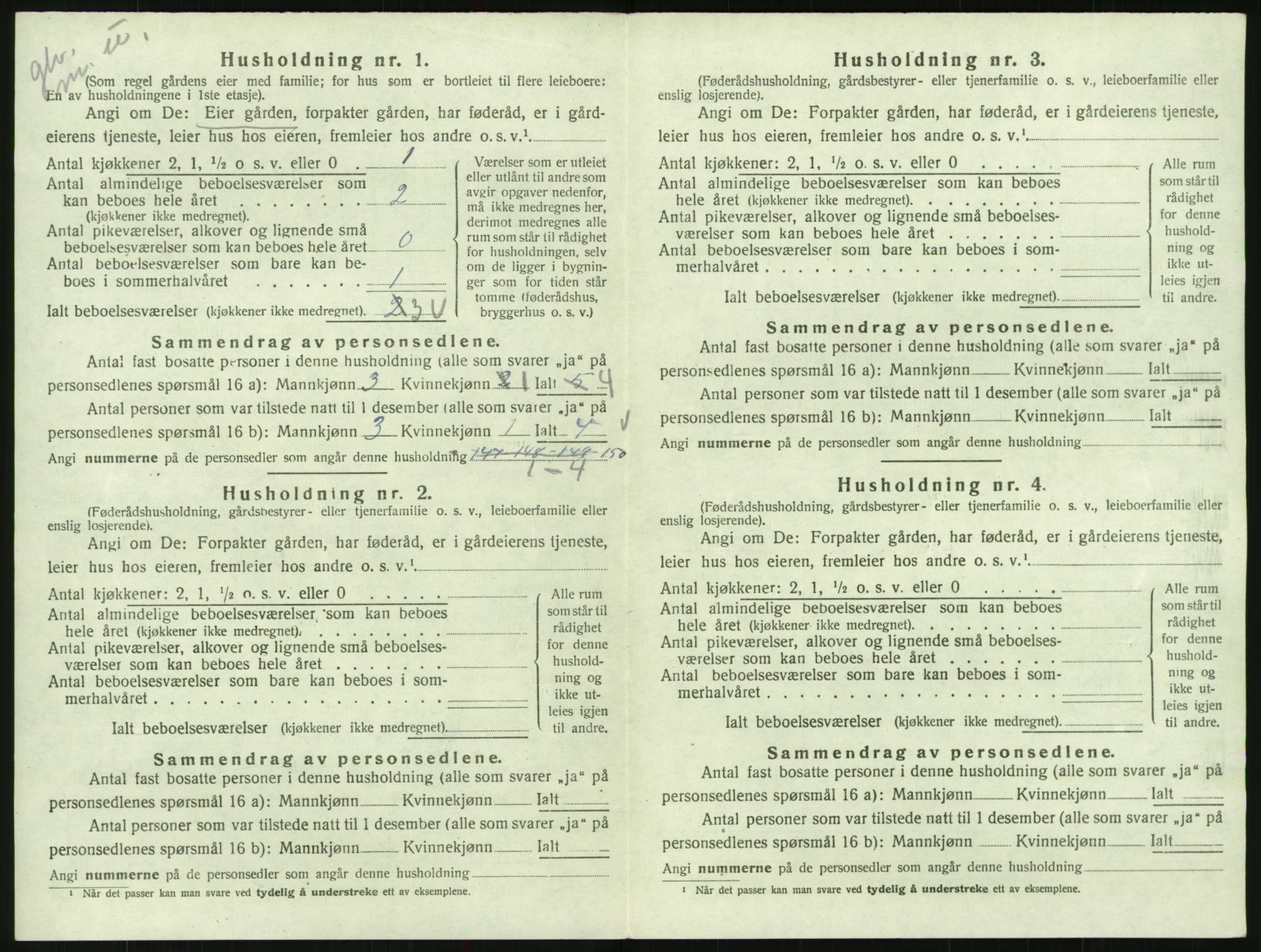 SAK, Folketelling 1920 for 0939 Hylestad herred, 1920, s. 121