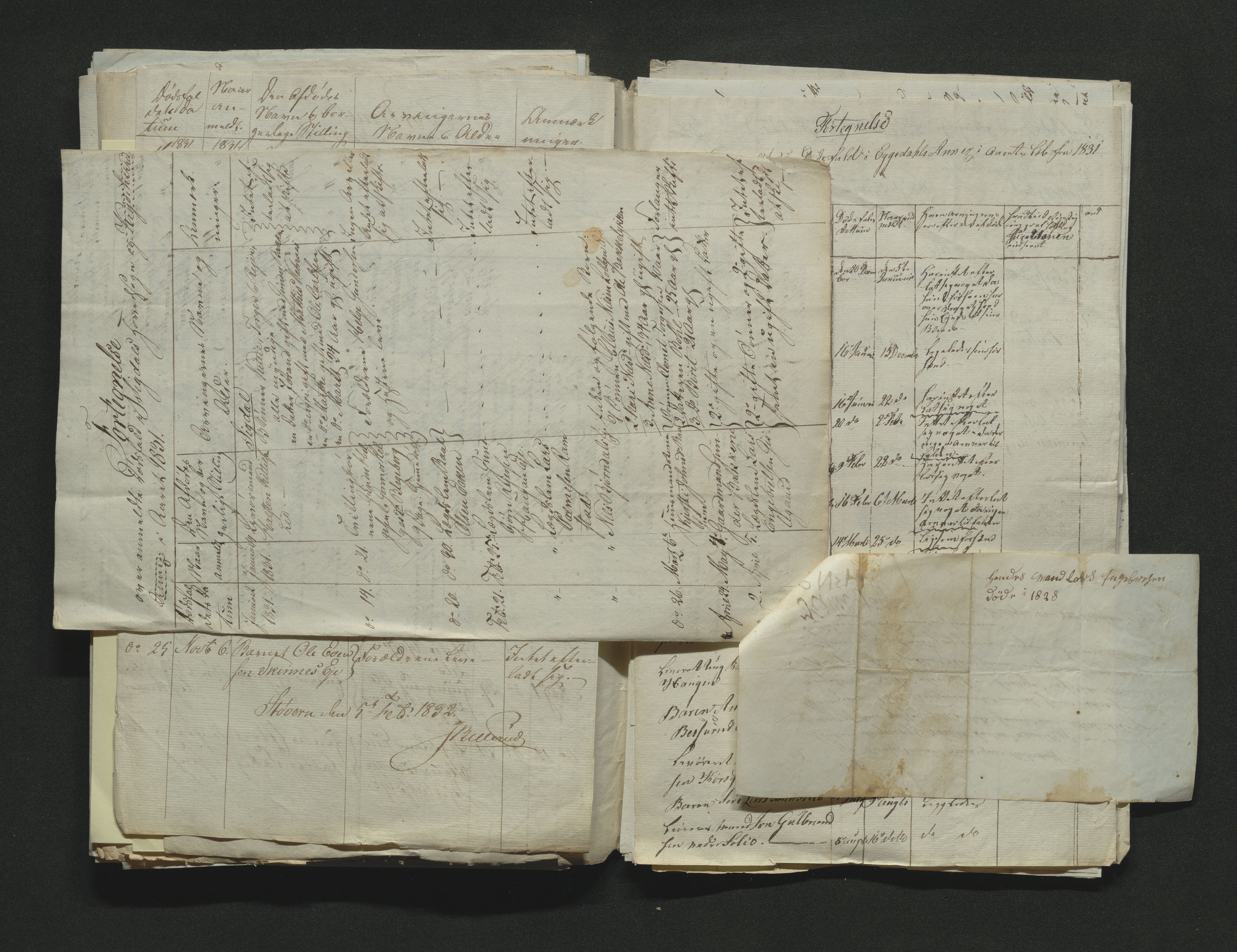 Eiker, Modum og Sigdal sorenskriveri, AV/SAKO-A-123/H/Ha/Hab/L0003: Dødsfallsmeldinger, 1830-1833