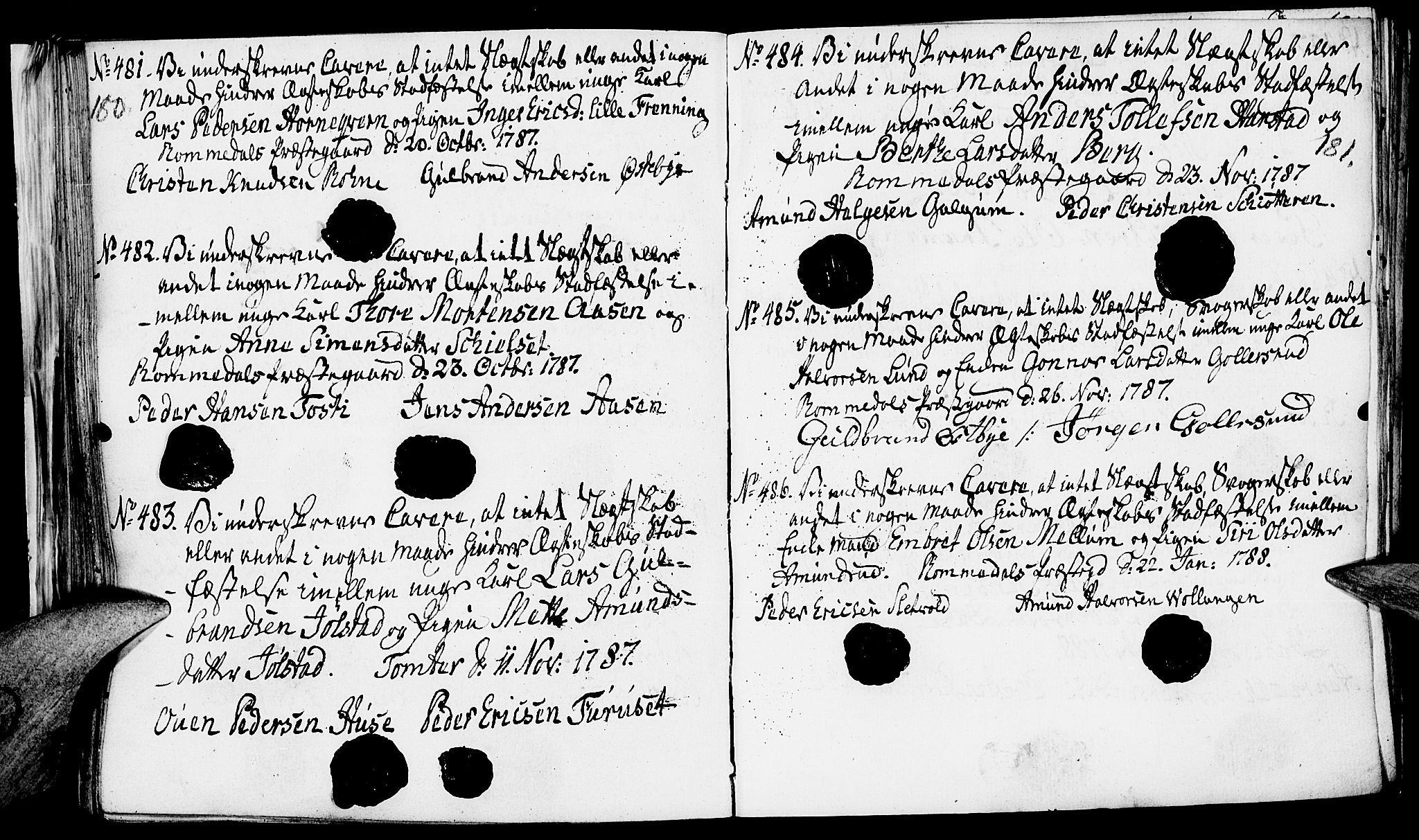 Romedal prestekontor, AV/SAH-PREST-004/I/L0001: Forlovererklæringer nr. 1, 1762-1802, s. 180-181