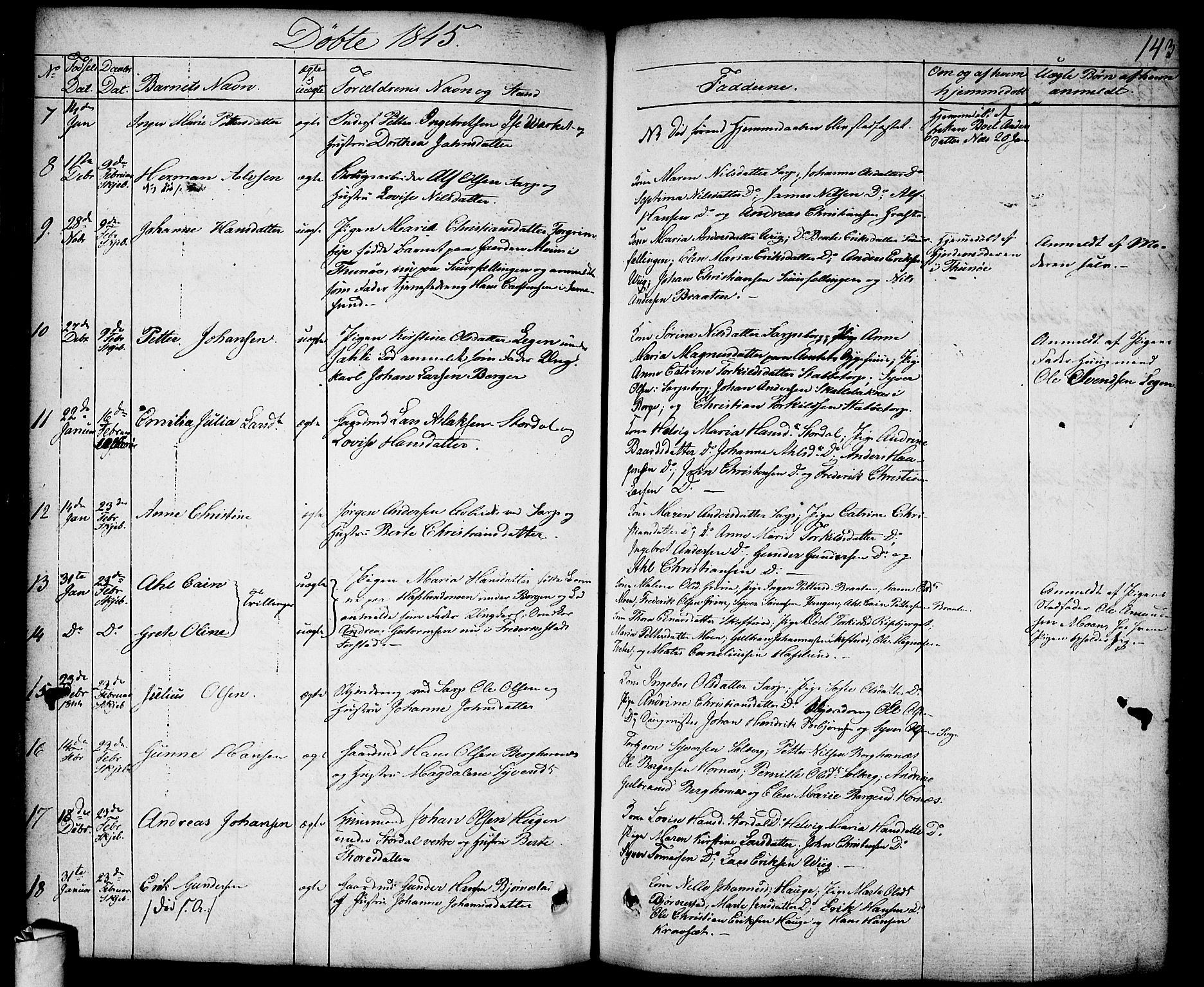 Skjeberg prestekontor Kirkebøker, AV/SAO-A-10923/F/Fa/L0005: Ministerialbok nr. I 5, 1830-1845, s. 143