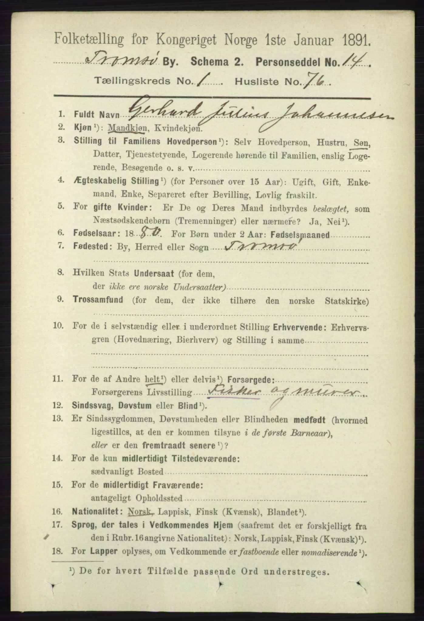 RA, Folketelling 1891 for 1902 Tromsø kjøpstad, 1891, s. 1059