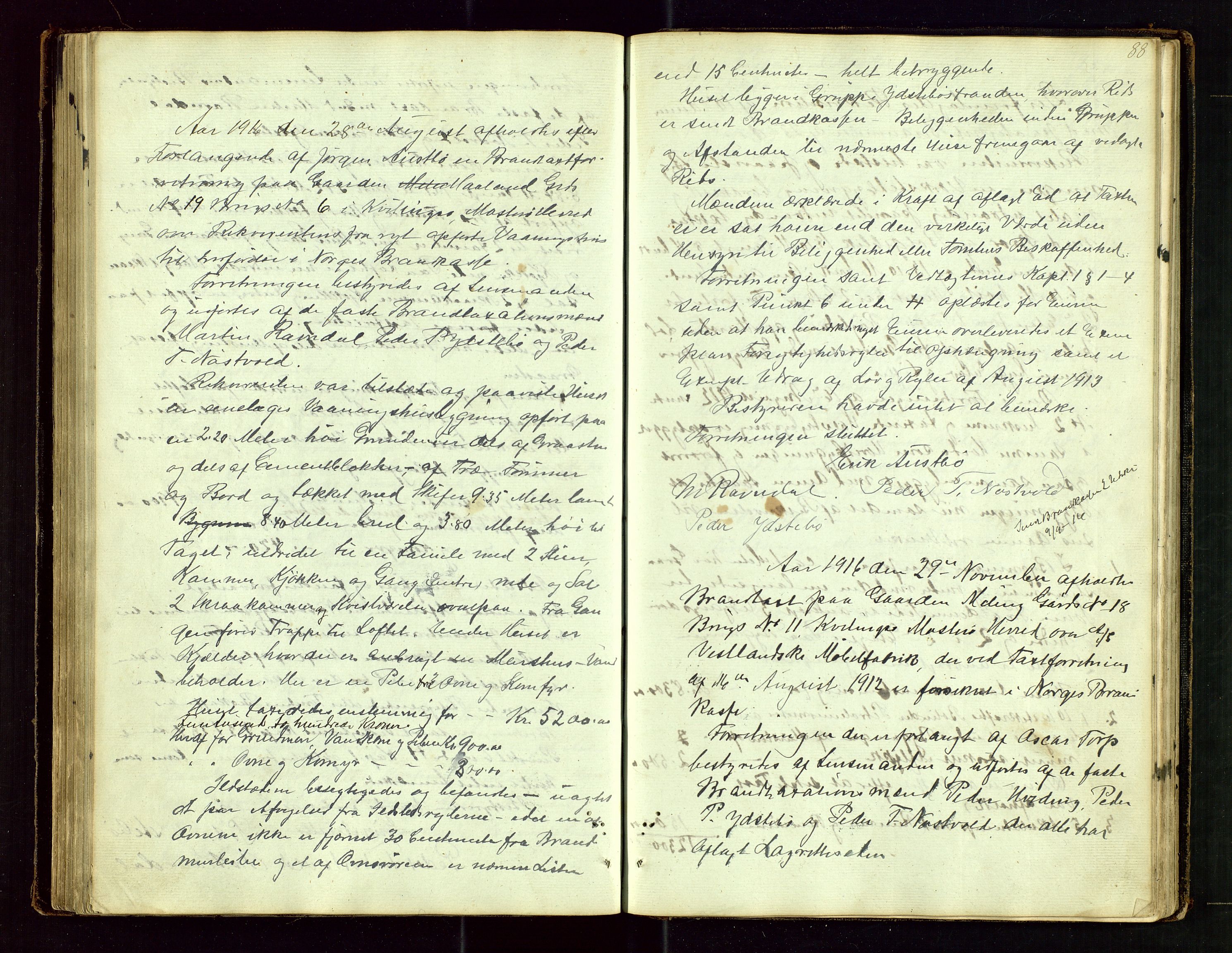 Rennesøy lensmannskontor, AV/SAST-A-100165/Goa/L0001: "Brandtaxations-Protocol for Rennesøe Thinglag", 1846-1923, s. 87b-88a