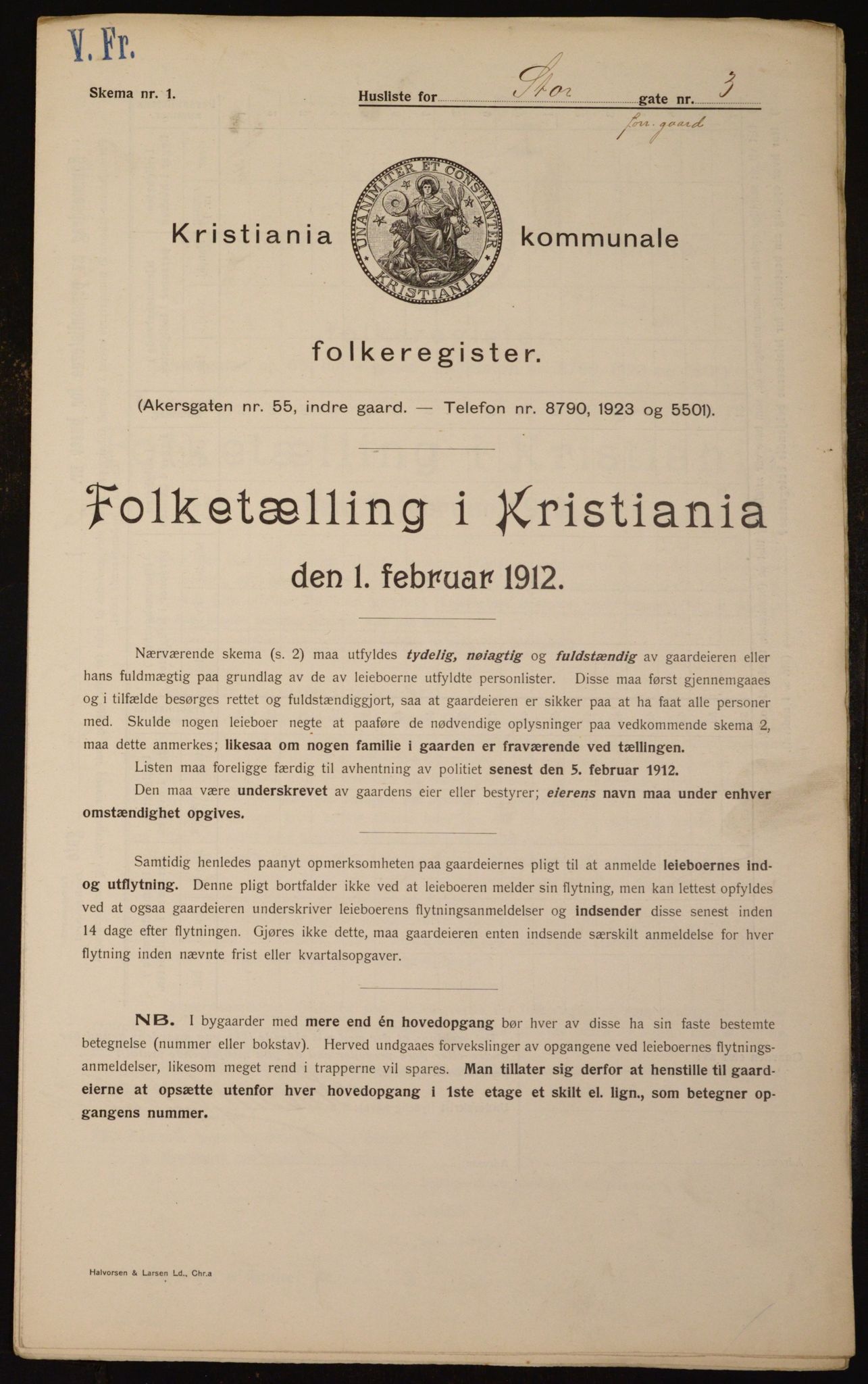 OBA, Kommunal folketelling 1.2.1912 for Kristiania, 1912, s. 102974