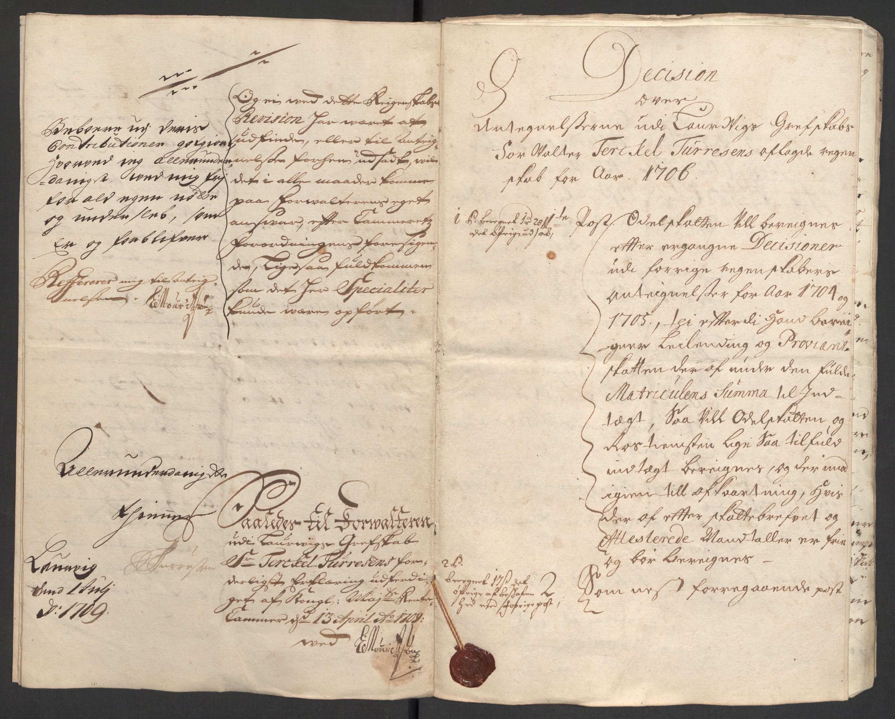 Rentekammeret inntil 1814, Reviderte regnskaper, Fogderegnskap, AV/RA-EA-4092/R33/L1979: Fogderegnskap Larvik grevskap, 1706, s. 199