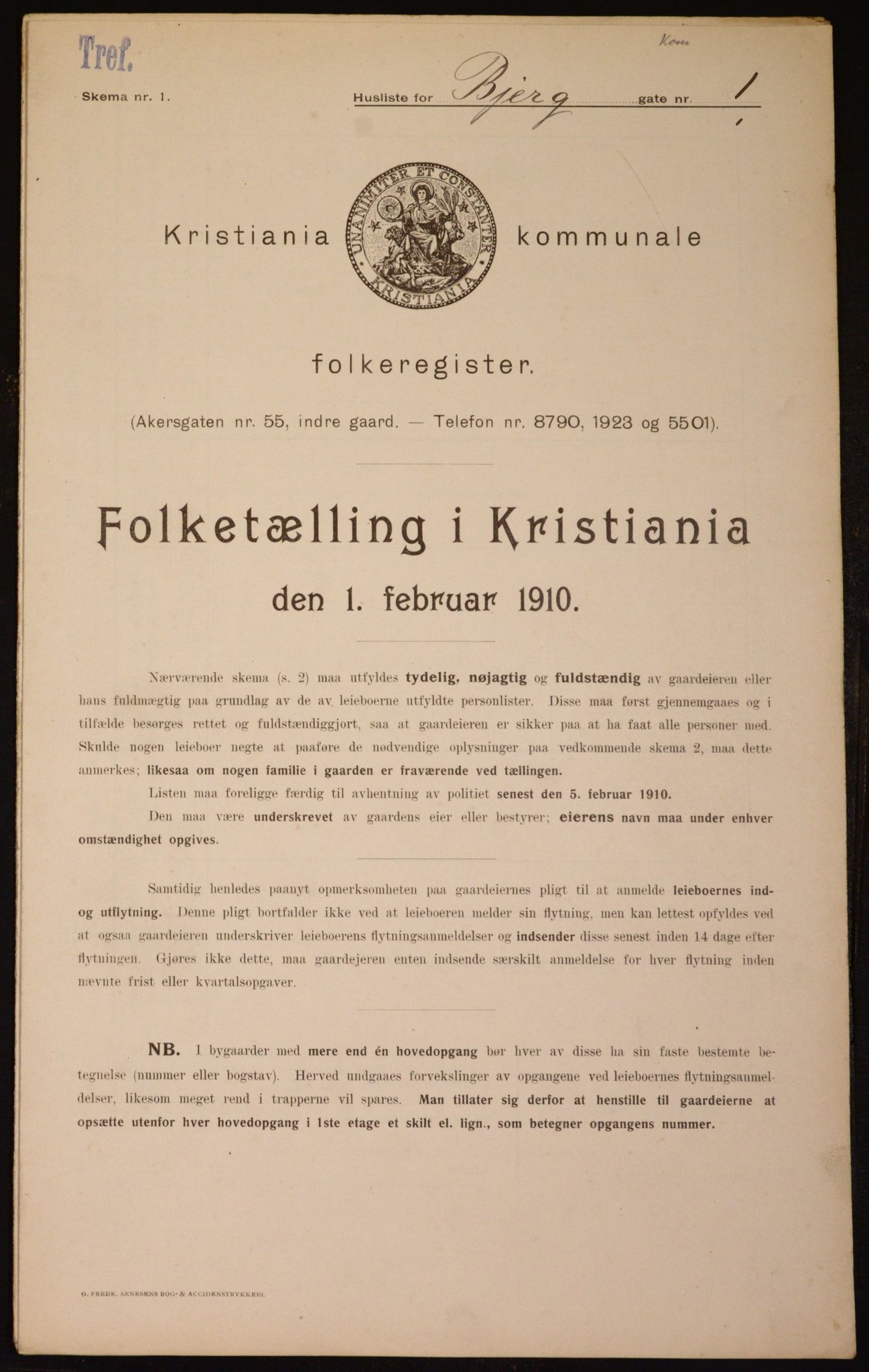 OBA, Kommunal folketelling 1.2.1910 for Kristiania, 1910, s. 5255
