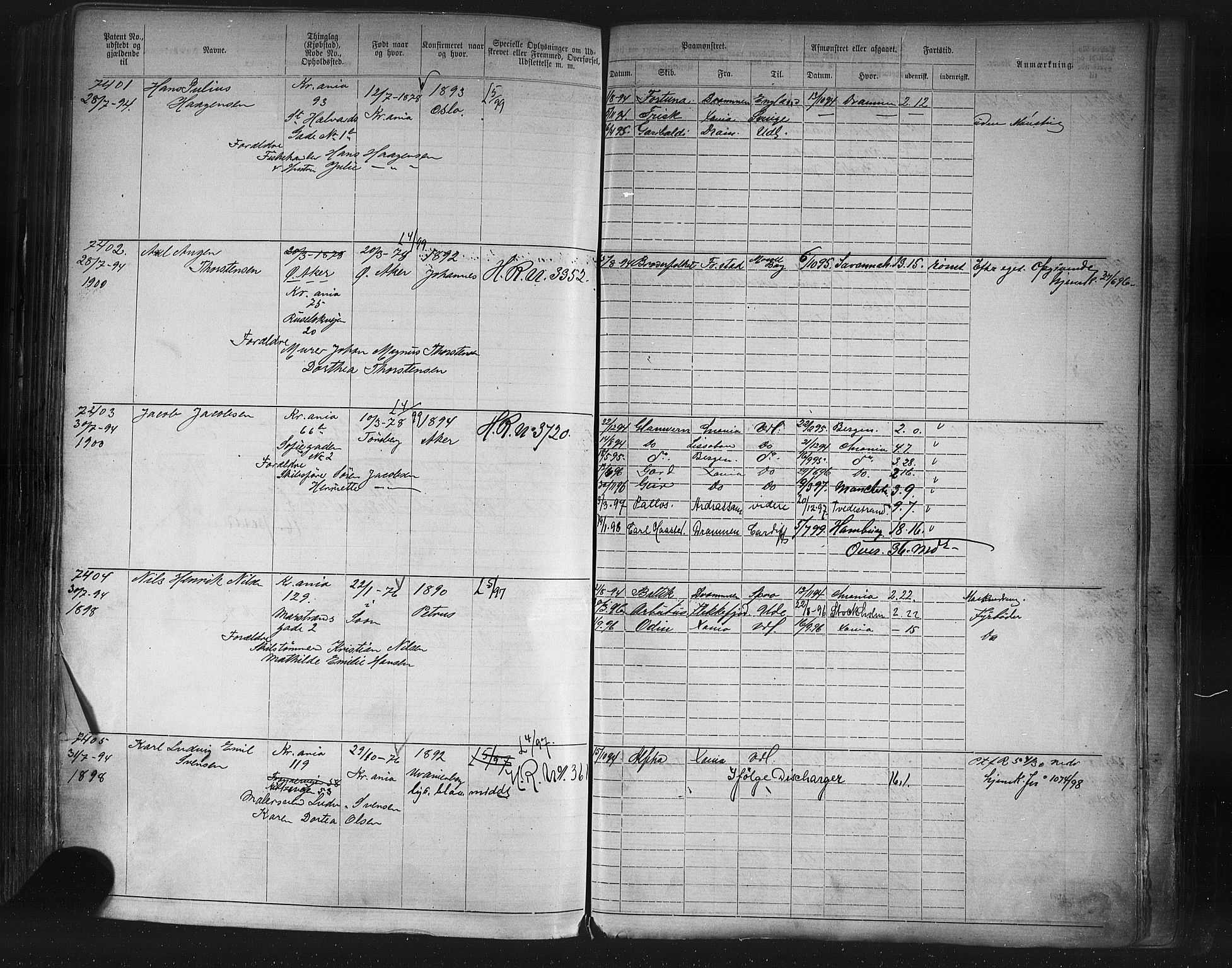 Oslo mønstringskontor, AV/SAO-A-10569g/F/Fc/Fca/L0003: Annotasjonsrulle, 1887-1902, s. 451