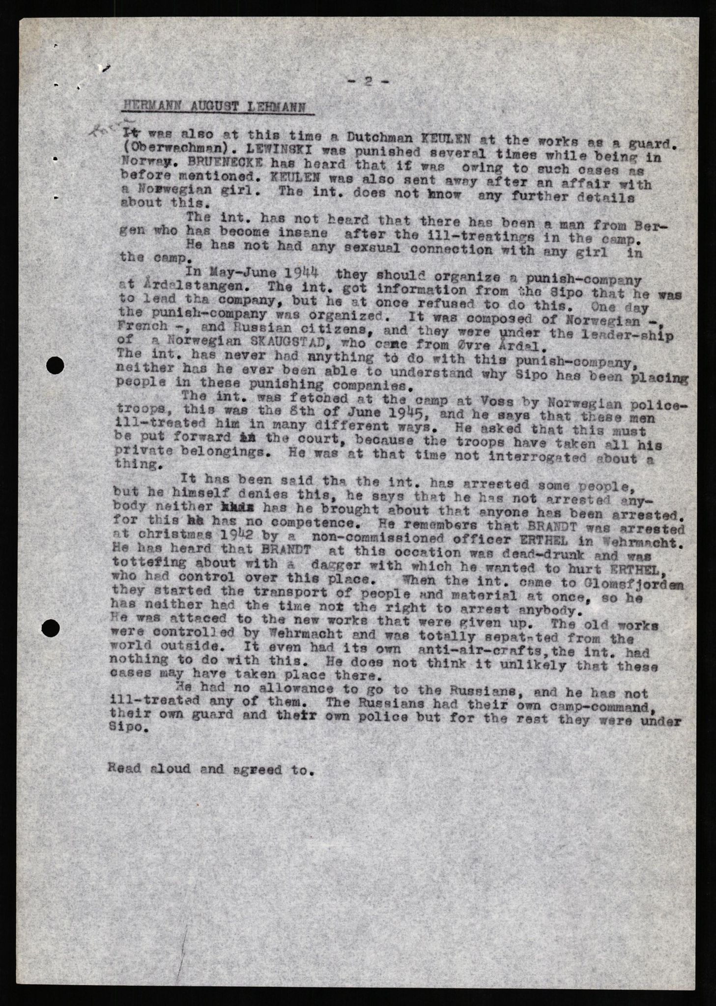 Forsvaret, Forsvarets overkommando II, AV/RA-RAFA-3915/D/Db/L0019: CI Questionaires. Tyske okkupasjonsstyrker i Norge. Tyskere., 1945-1946, s. 570