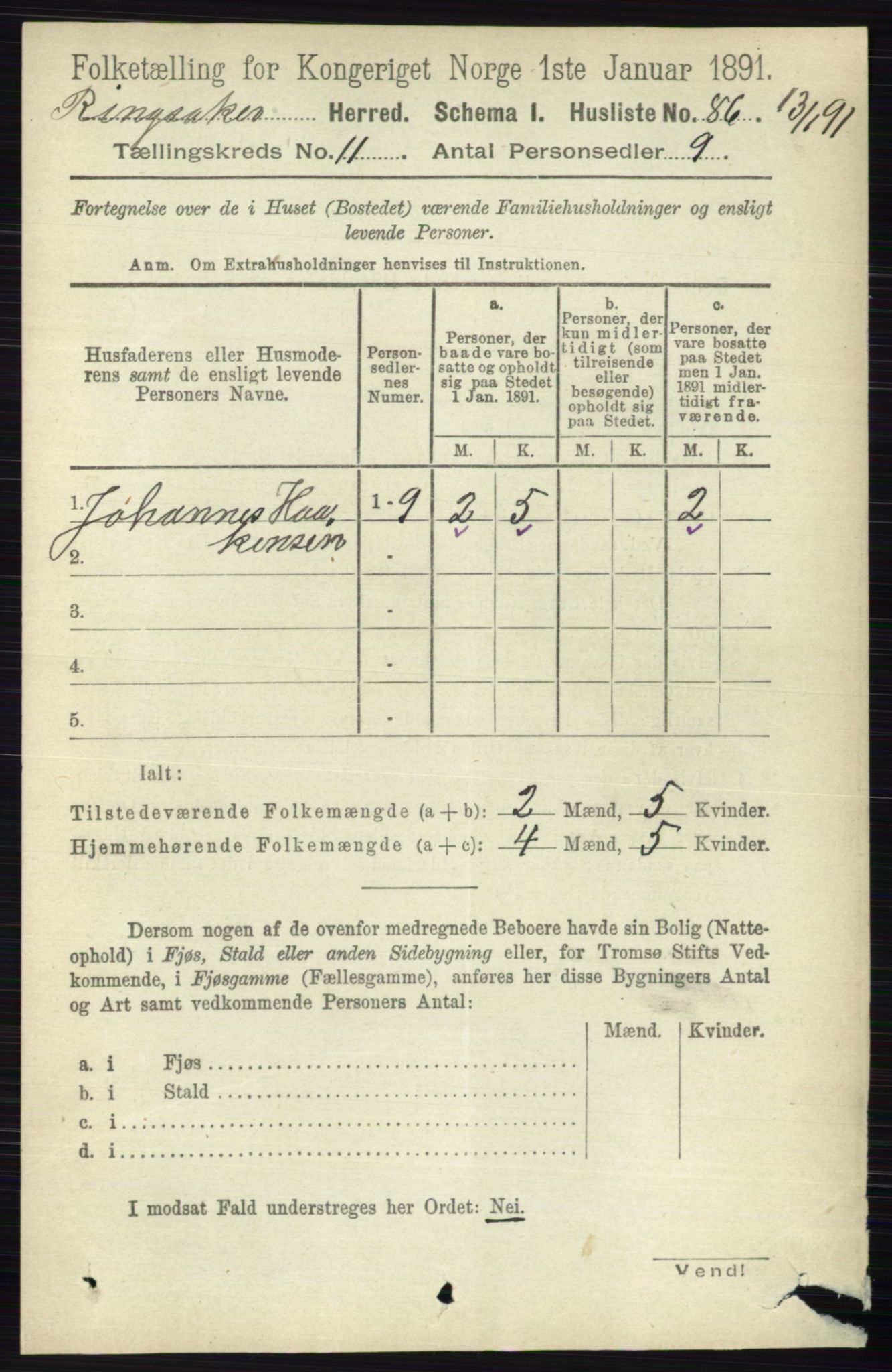 RA, Folketelling 1891 for 0412 Ringsaker herred, 1891, s. 6255