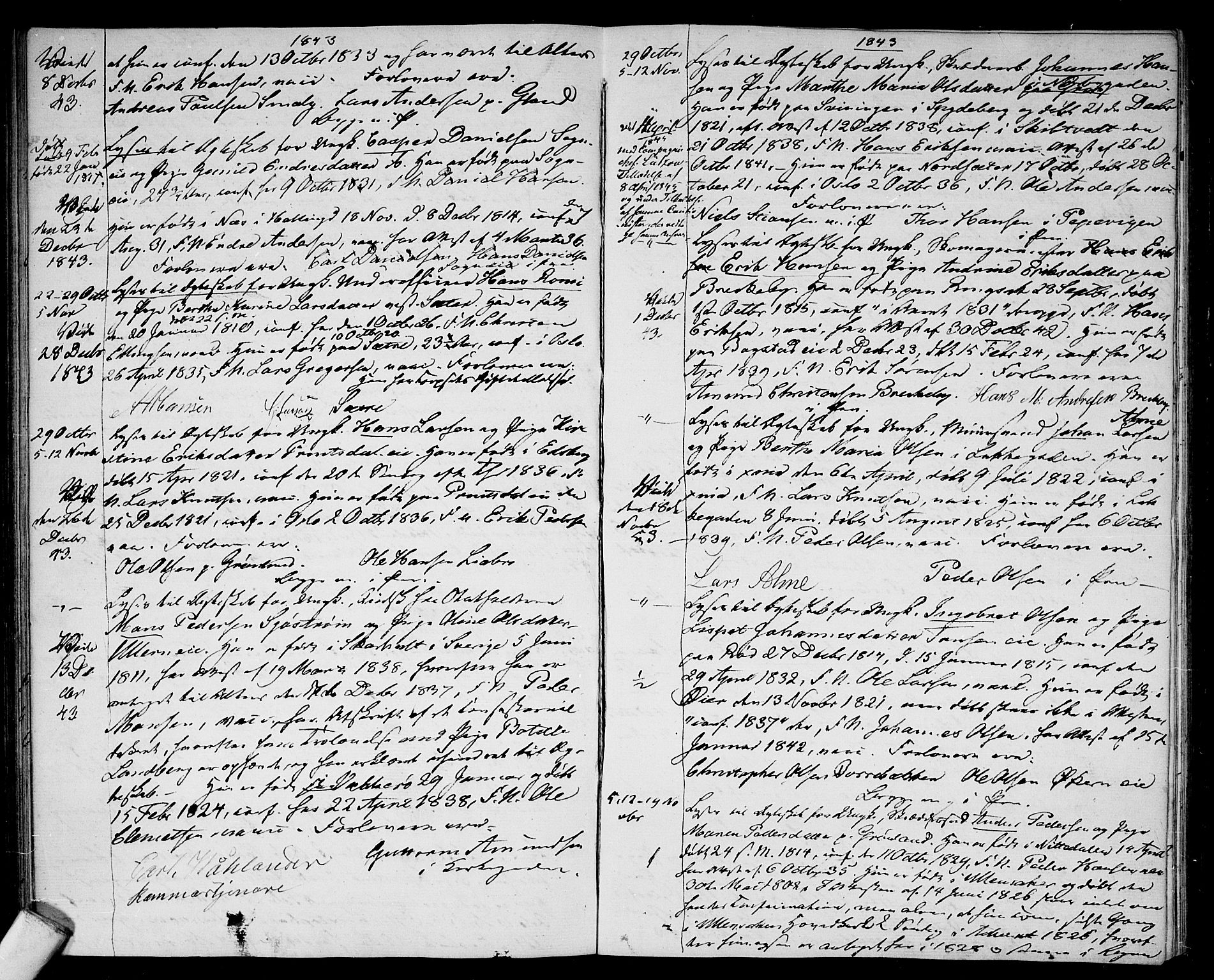 Aker prestekontor kirkebøker, AV/SAO-A-10861/H/L0002: Lysningsprotokoll nr. 2, 1842-1845