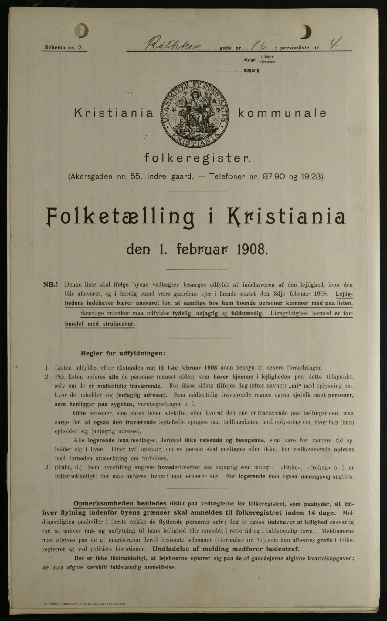 OBA, Kommunal folketelling 1.2.1908 for Kristiania kjøpstad, 1908, s. 74231