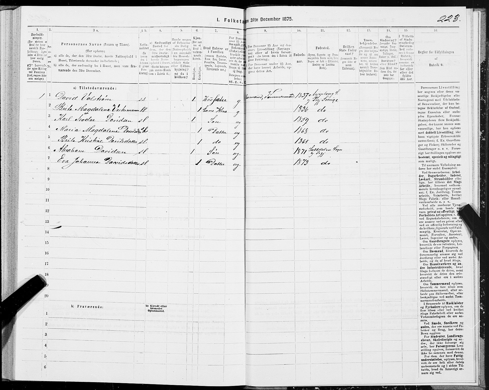 SAT, Folketelling 1875 for 1840P Saltdal prestegjeld, 1875, s. 2223
