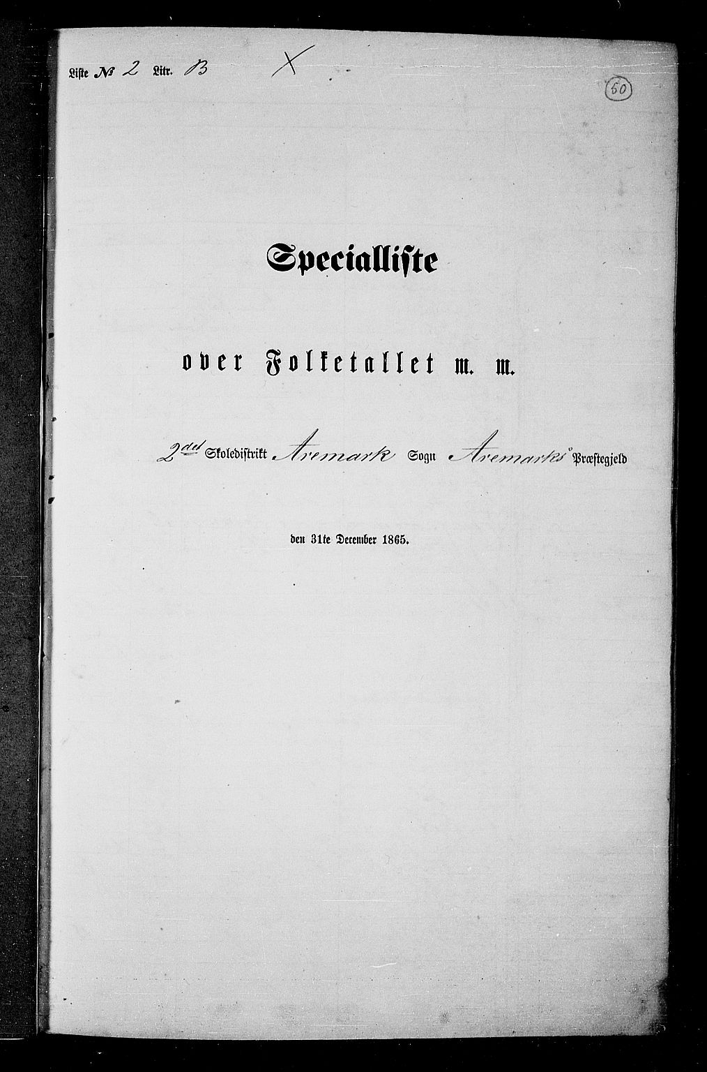 RA, Folketelling 1865 for 0118P Aremark prestegjeld, 1865, s. 45
