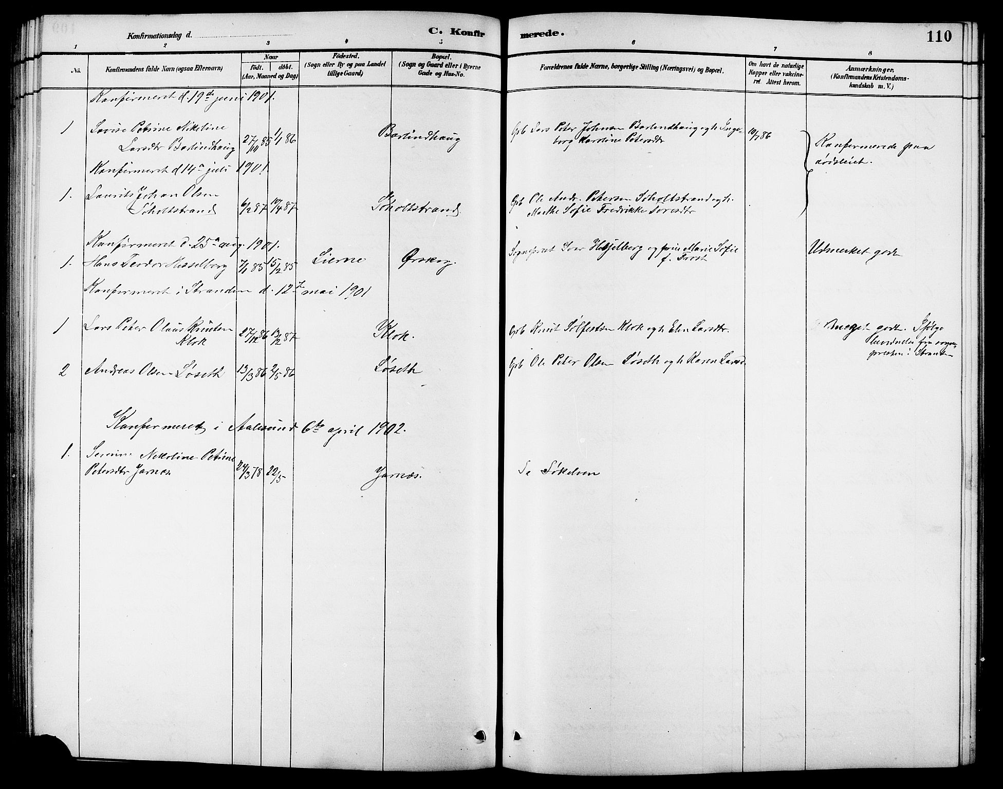 Ministerialprotokoller, klokkerbøker og fødselsregistre - Møre og Romsdal, AV/SAT-A-1454/522/L0327: Klokkerbok nr. 522C06, 1890-1915, s. 110