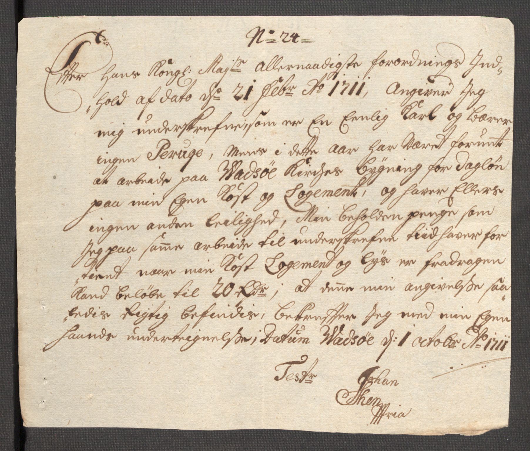 Rentekammeret inntil 1814, Reviderte regnskaper, Fogderegnskap, AV/RA-EA-4092/R69/L4855: Fogderegnskap Finnmark/Vardøhus, 1709-1712, s. 475