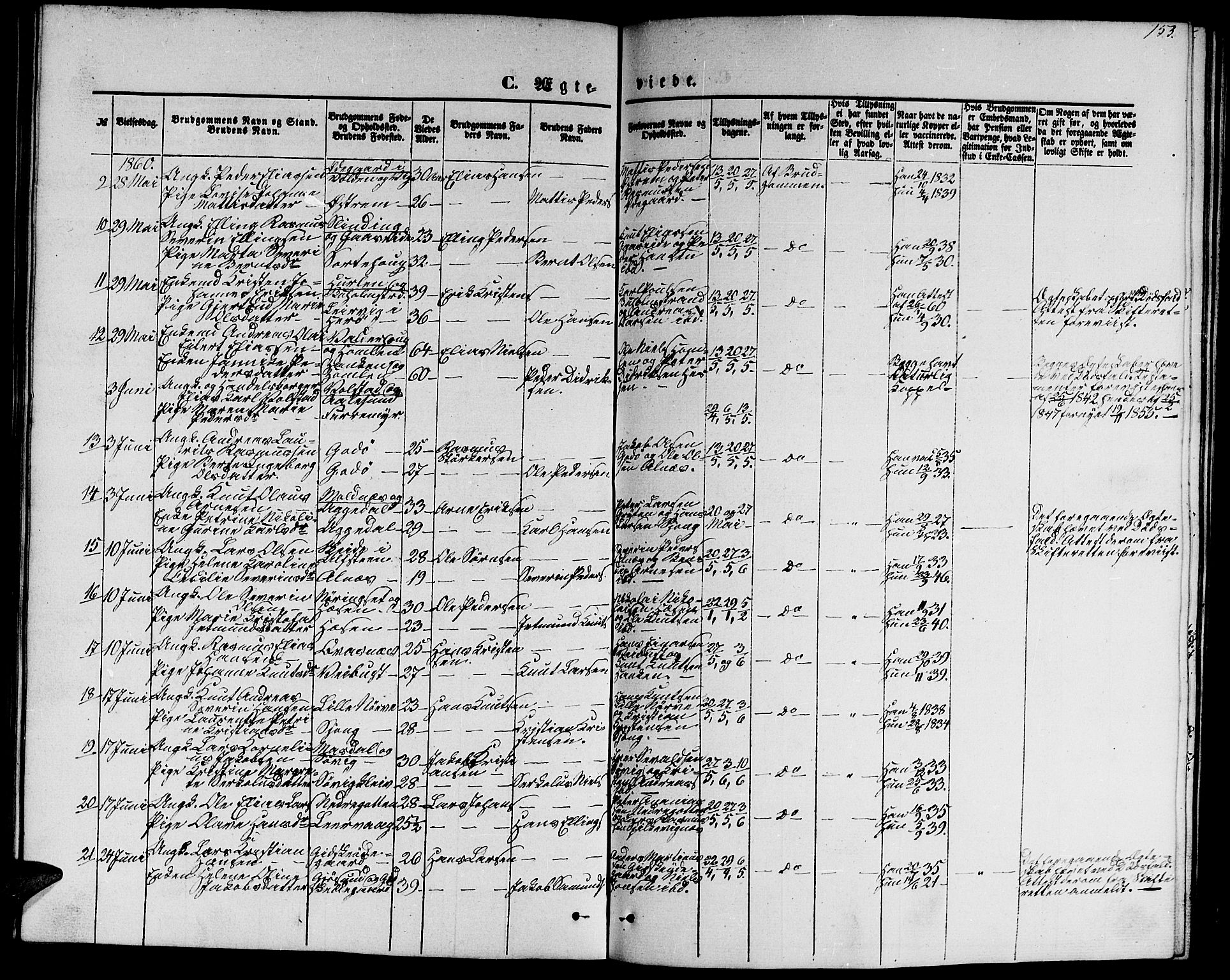 Ministerialprotokoller, klokkerbøker og fødselsregistre - Møre og Romsdal, SAT/A-1454/528/L0427: Klokkerbok nr. 528C08, 1855-1864, s. 153