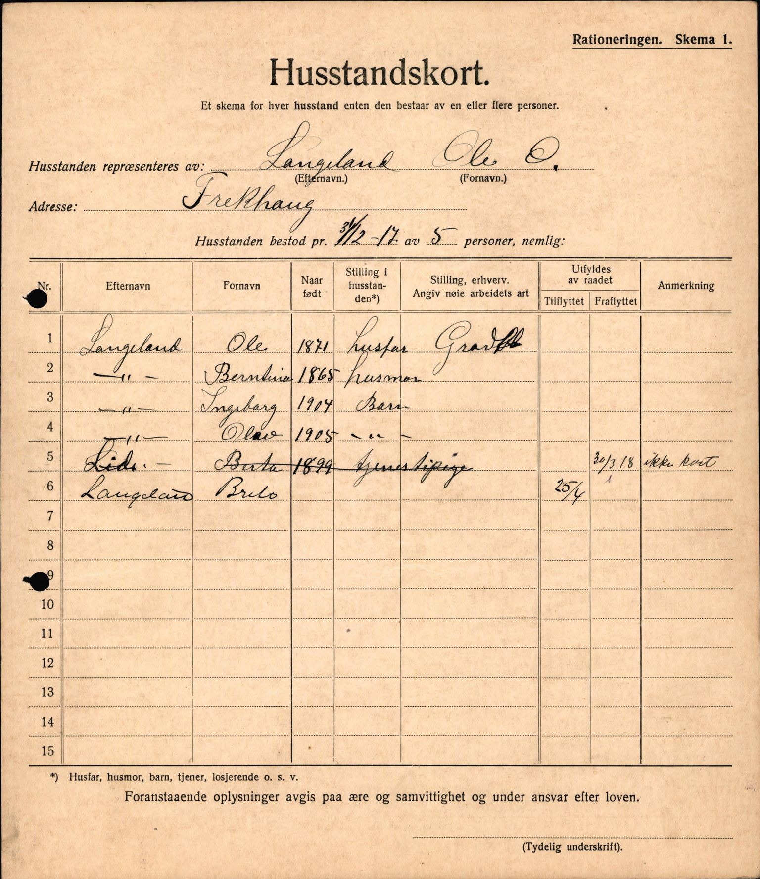 IKAH, Meland kommune, Provianteringsrådet, Husstander per 01.11.1917, 1917-1918, s. 167