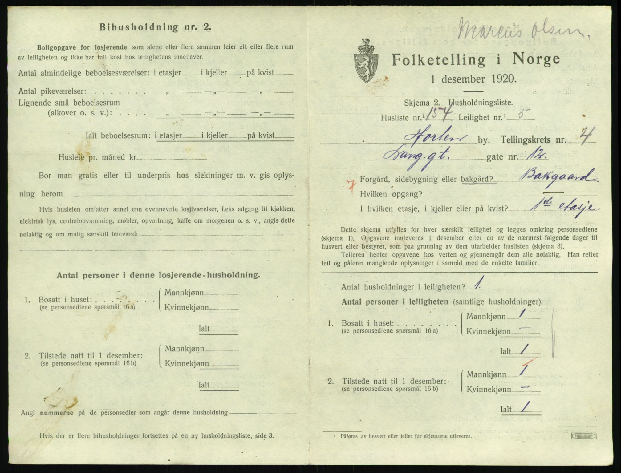 SAKO, Folketelling 1920 for 0703 Horten kjøpstad, 1920, s. 5603