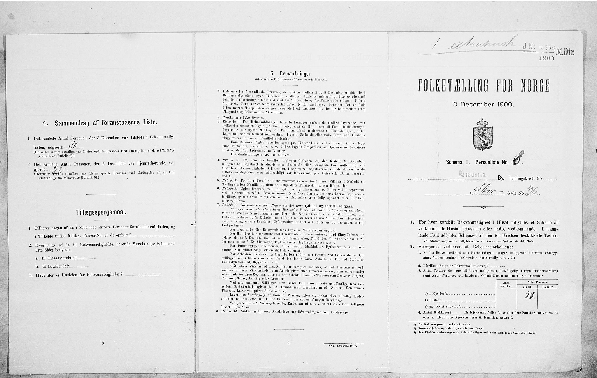 SAO, Folketelling 1900 for 0301 Kristiania kjøpstad, 1900, s. 92450