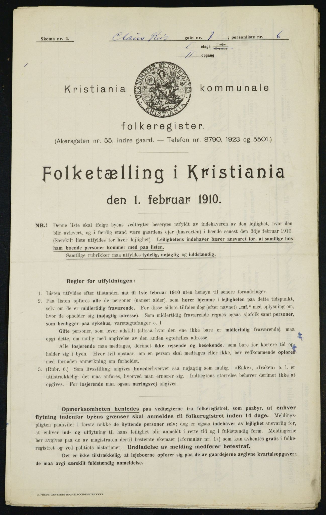 OBA, Kommunal folketelling 1.2.1910 for Kristiania, 1910, s. 12212