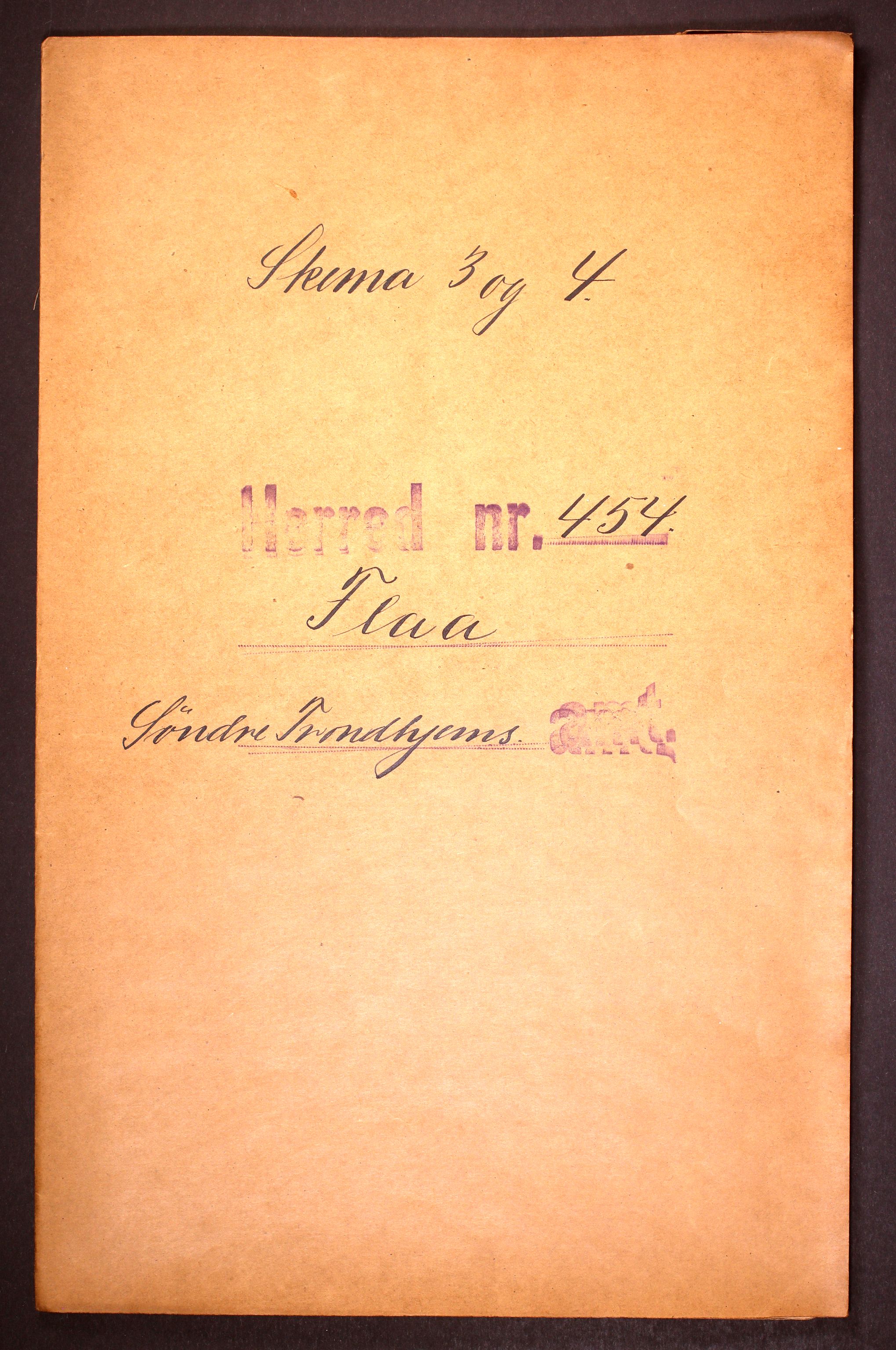 RA, Folketelling 1910 for 1652 Flå herred, 1910, s. 1