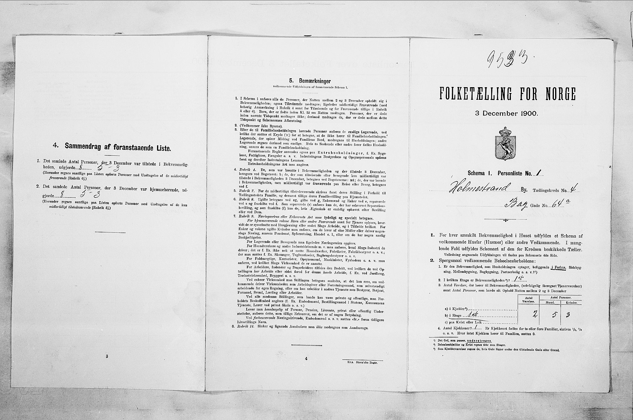 RA, Folketelling 1900 for 0702 Holmestrand kjøpstad, 1900, s. 999