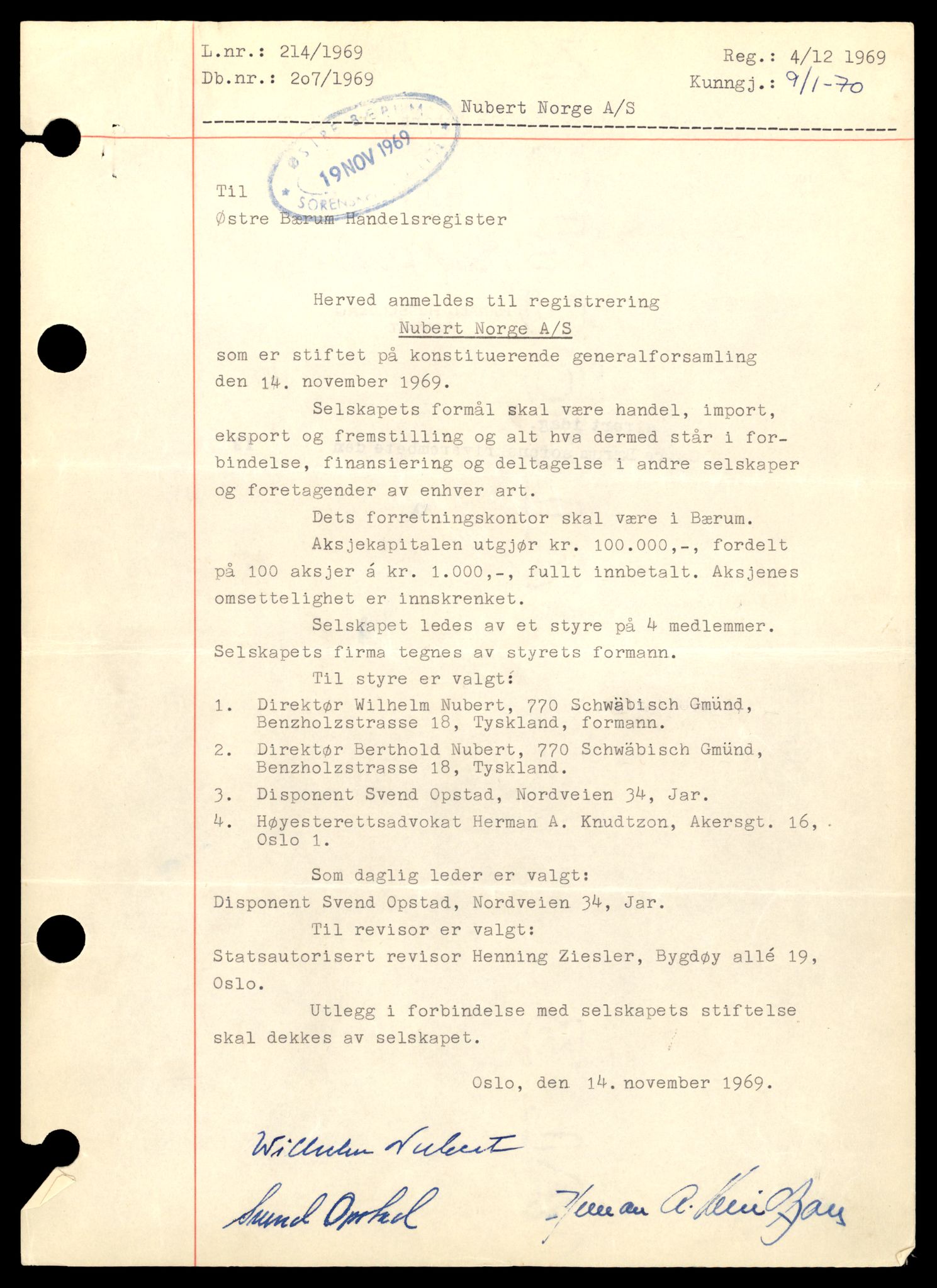 Asker og Bærum tingrett, AV/SAT-A-10379/K/Kb/Kba/L0031: Aksjeselskap i Bærum, Nu - Pk, 1890-1989, s. 1