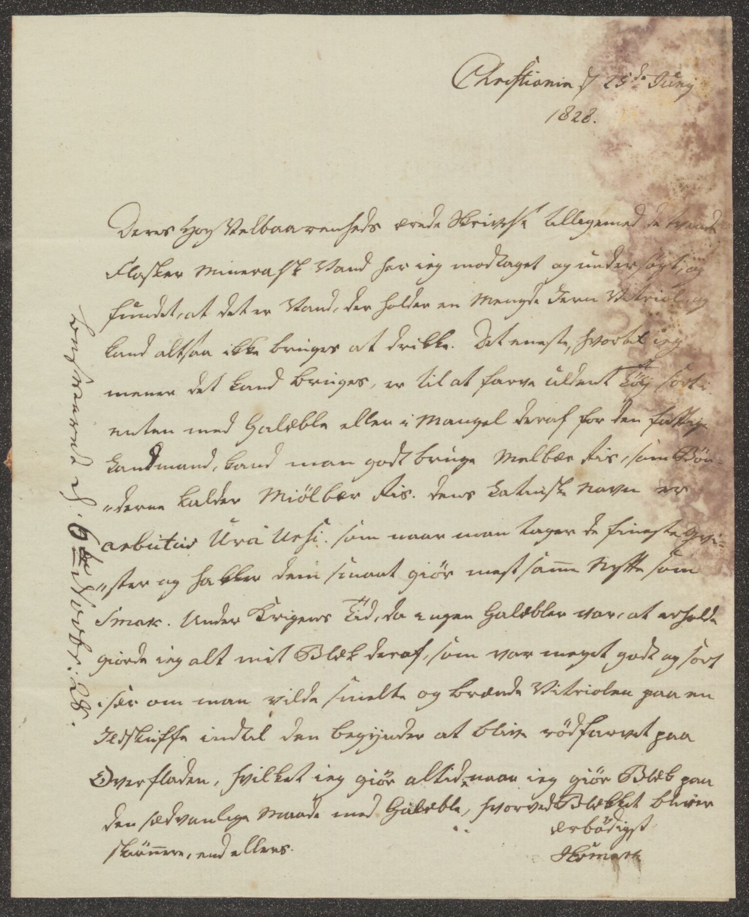 Bergens Museum. Direksjonen/ styret, UMB/A007/D/Da/L0003/0002: Innkommende brev 1828 / Innkommende brev 1828, 1828