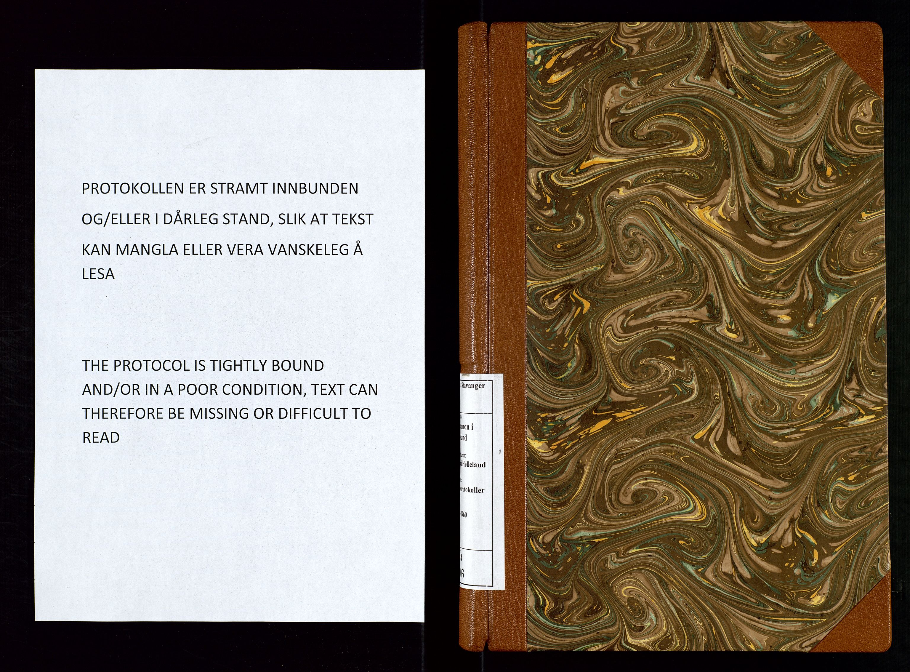 Helleland lensmannskontor, SAST/A-100209/Ya/L0003: Diverseprotokoll, 1842-1960