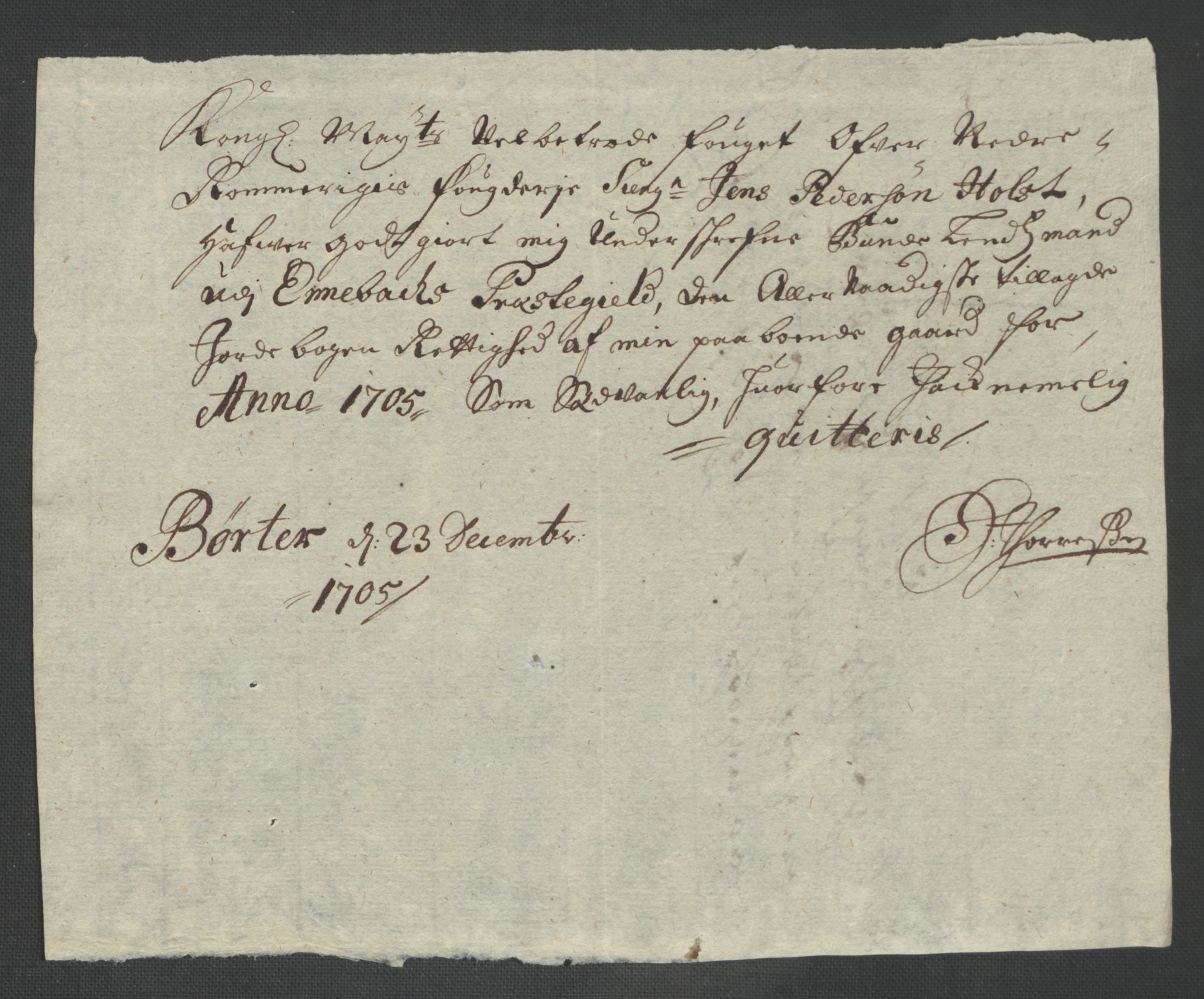 Rentekammeret inntil 1814, Reviderte regnskaper, Fogderegnskap, AV/RA-EA-4092/R11/L0589: Fogderegnskap Nedre Romerike, 1705, s. 179