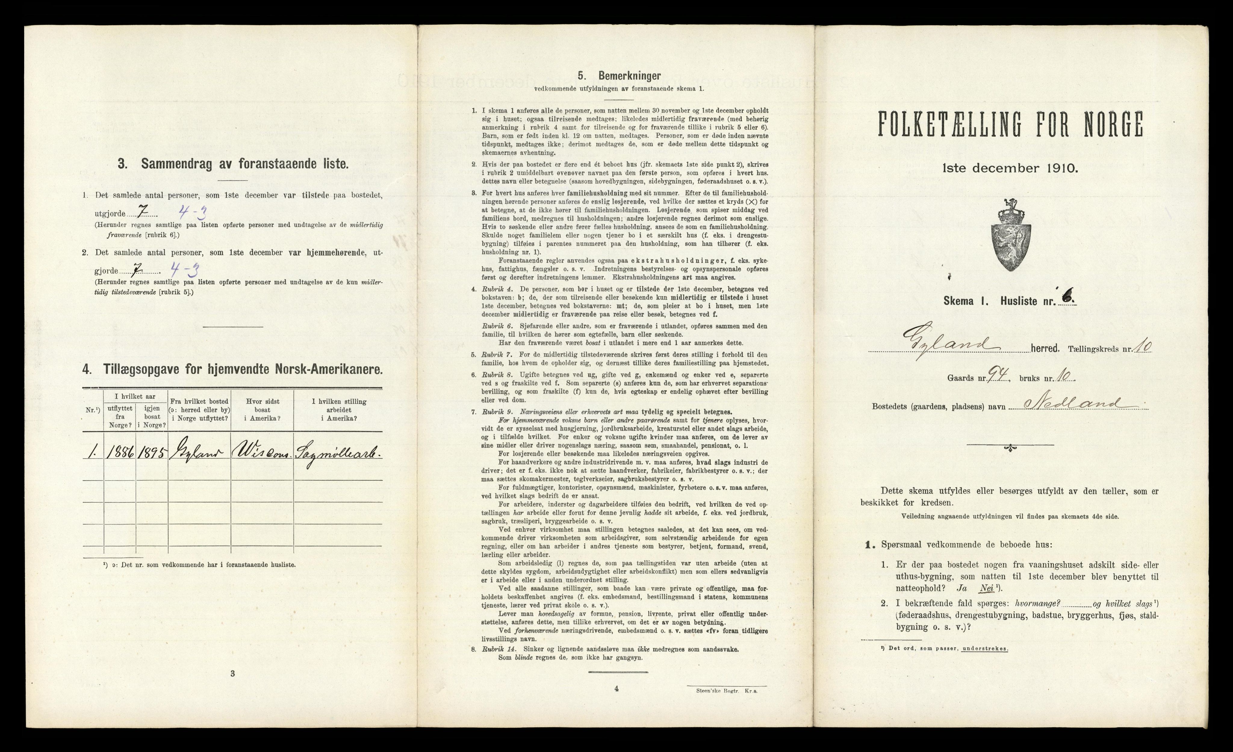RA, Folketelling 1910 for 1044 Gyland herred, 1910, s. 368
