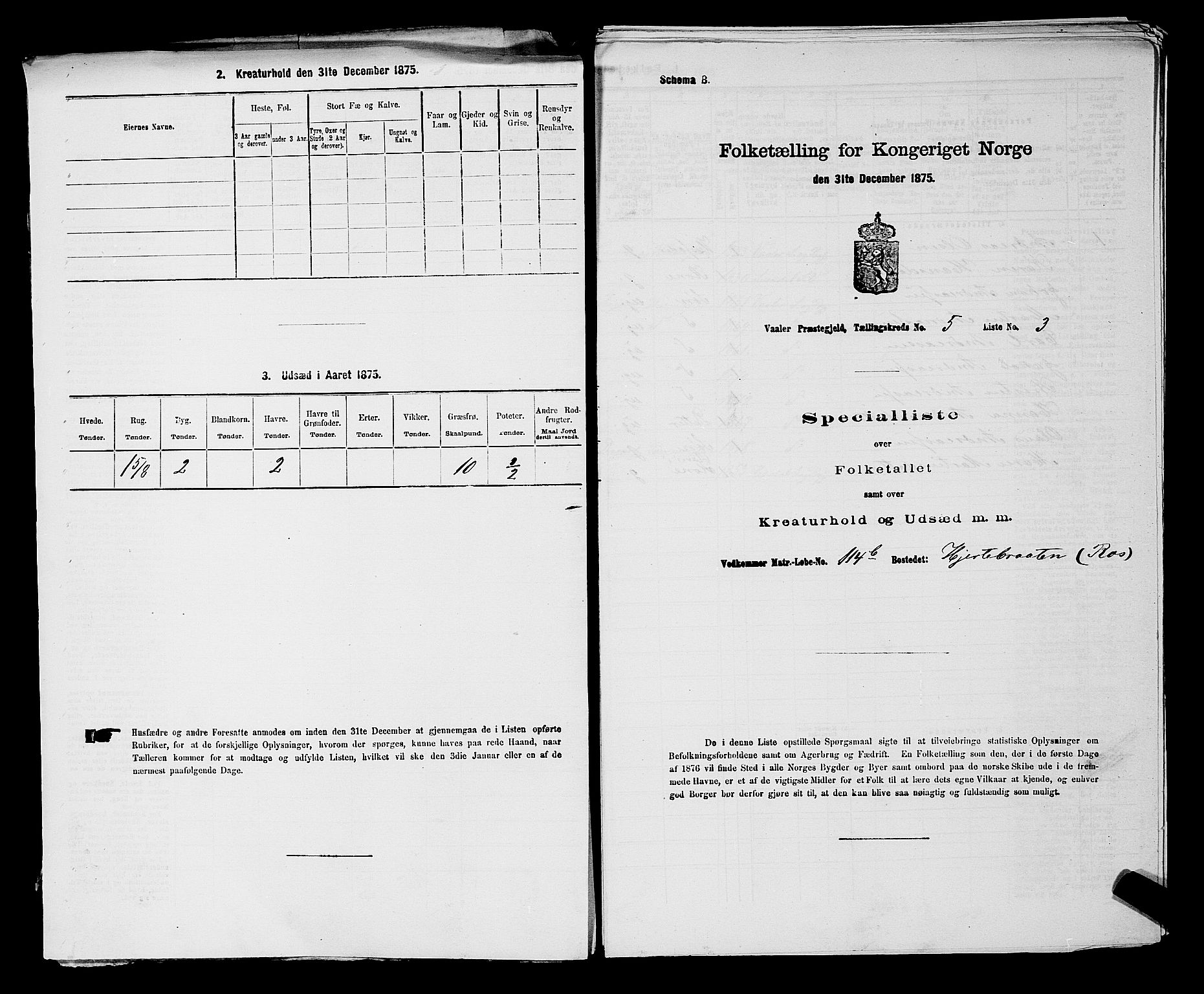 RA, Folketelling 1875 for 0137P Våler prestegjeld, 1875, s. 664