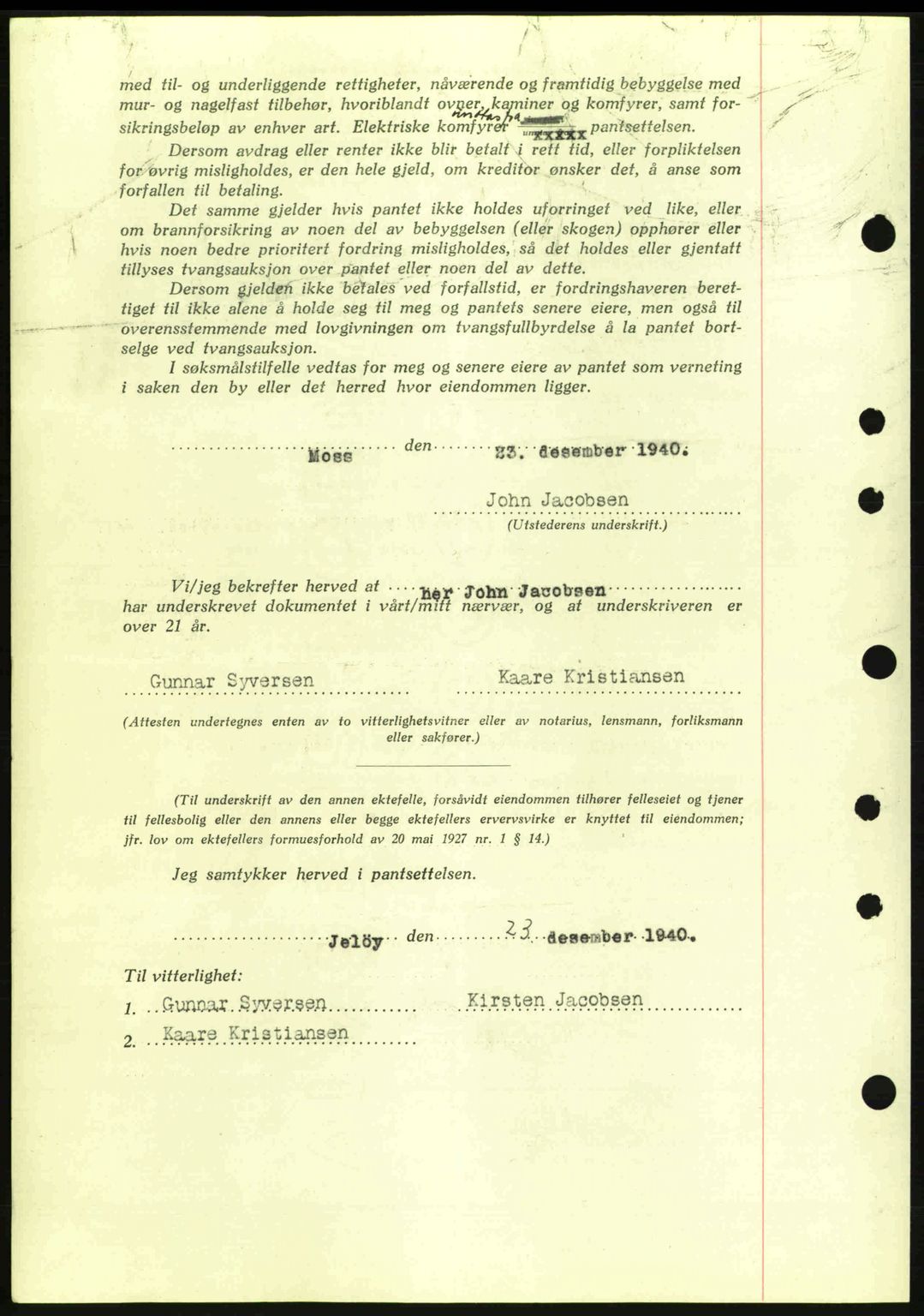 Moss sorenskriveri, SAO/A-10168: Pantebok nr. B10, 1940-1941, Dagboknr: 2047/1940