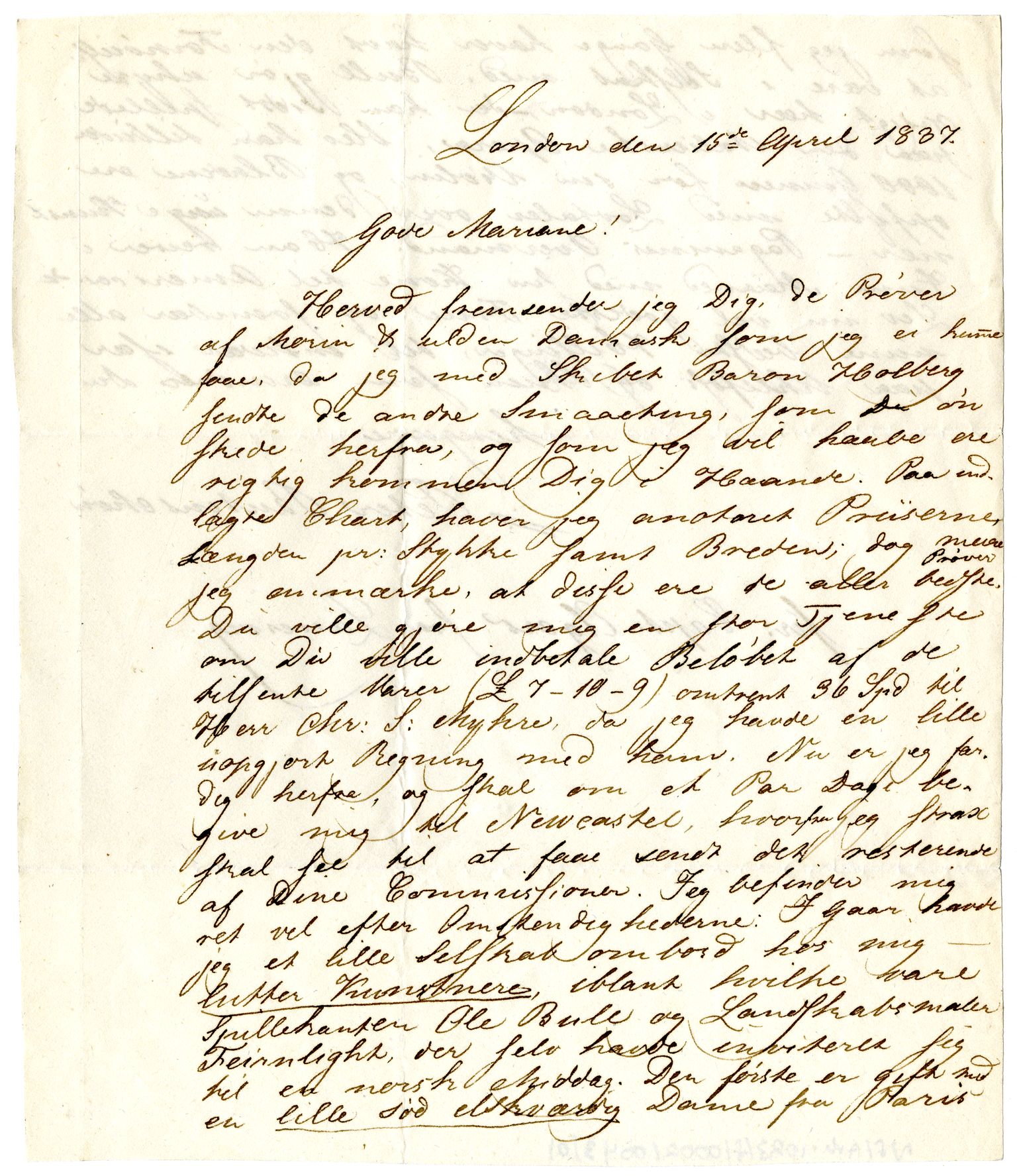Diderik Maria Aalls brevsamling, NF/Ark-1023/F/L0002: D.M. Aalls brevsamling. B - C, 1799-1889, s. 224