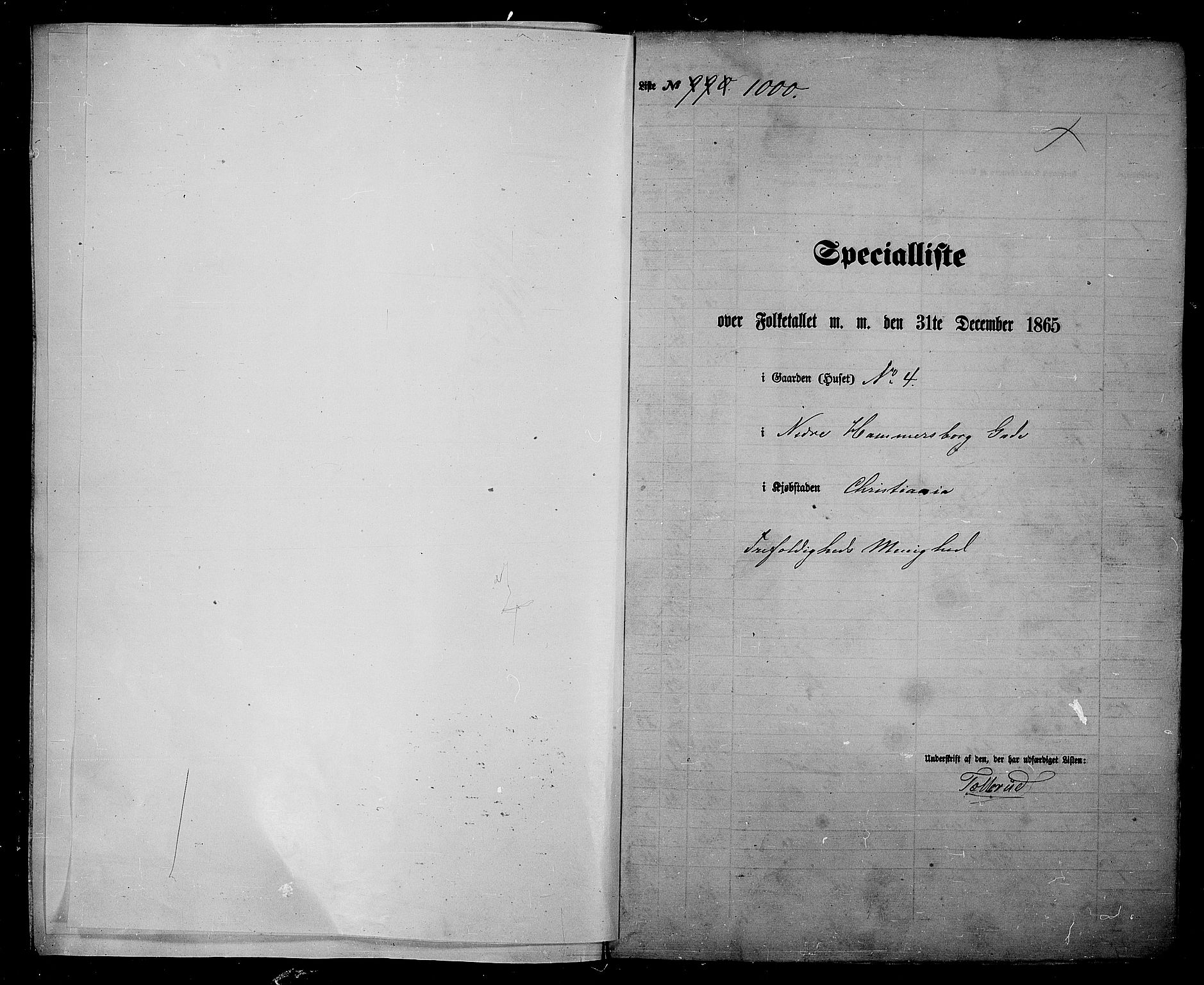 RA, Folketelling 1865 for 0301 Kristiania kjøpstad, 1865, s. 2268