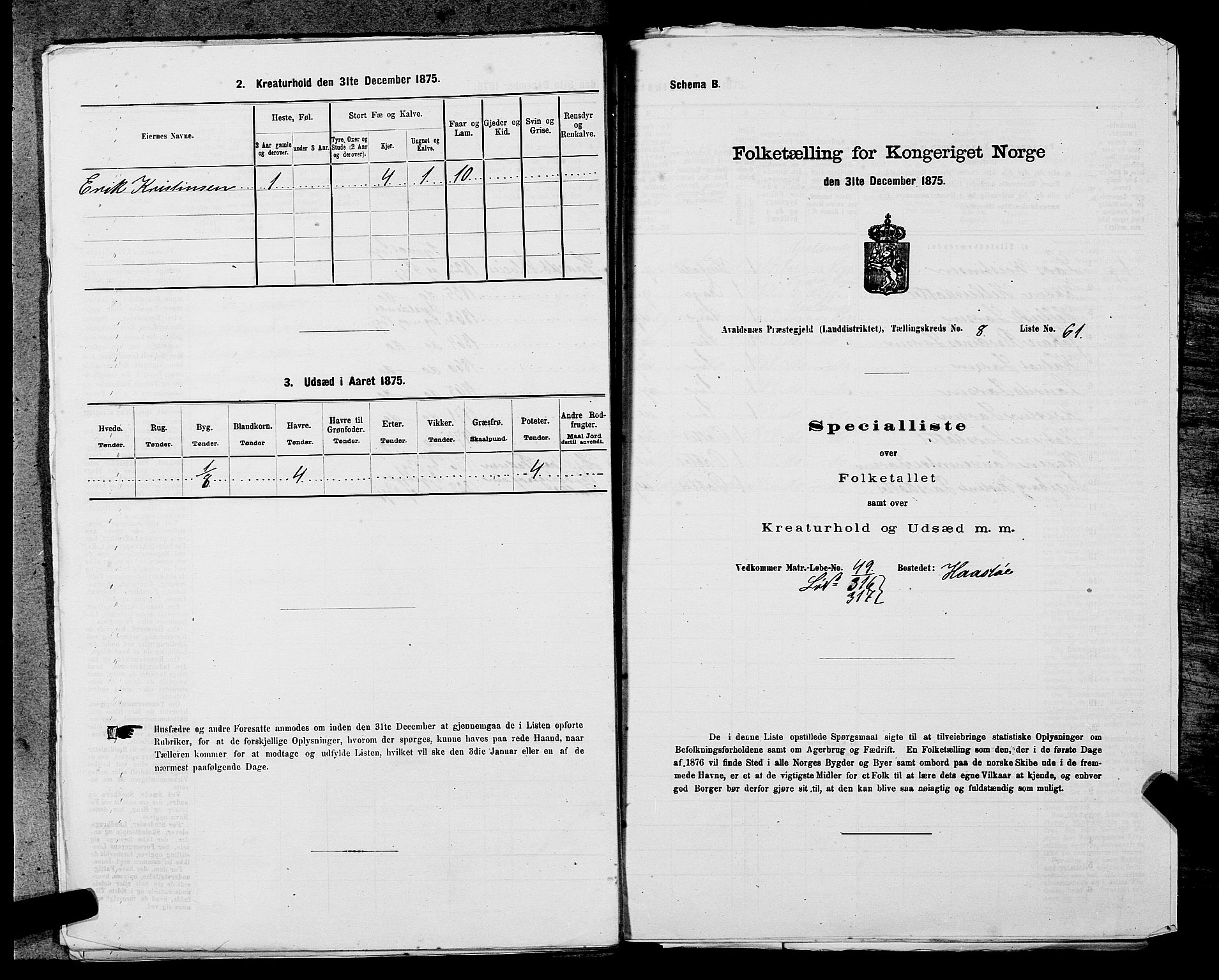 SAST, Folketelling 1875 for 1147L Avaldsnes prestegjeld, Avaldsnes sokn og Kopervik landsokn, 1875, s. 1412