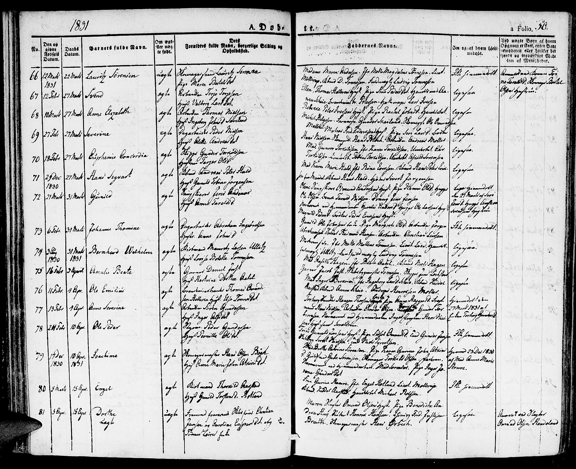 Kristiansand domprosti, AV/SAK-1112-0006/F/Fa/L0011: Ministerialbok nr. A 11, 1827-1841, s. 50