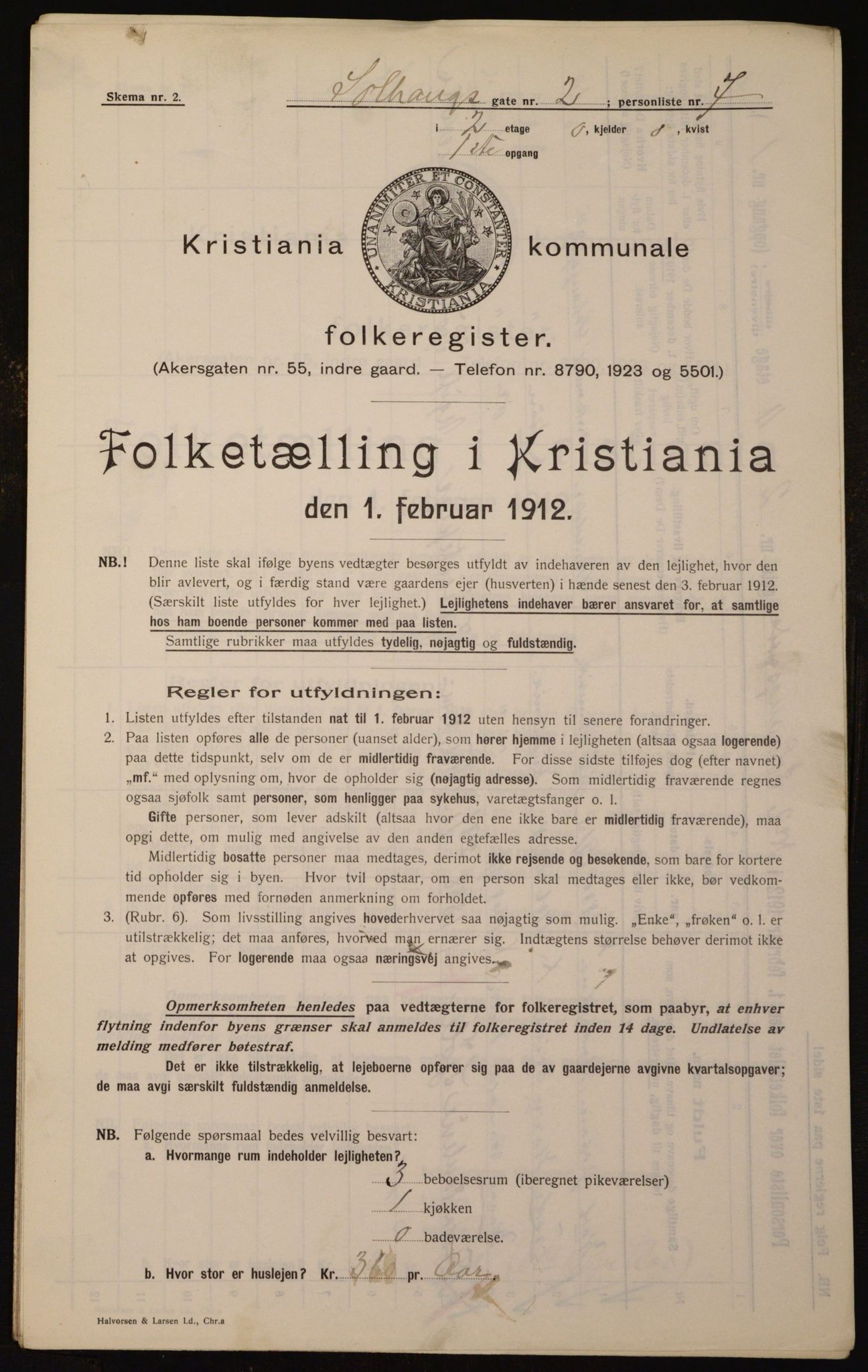 OBA, Kommunal folketelling 1.2.1912 for Kristiania, 1912, s. 99701