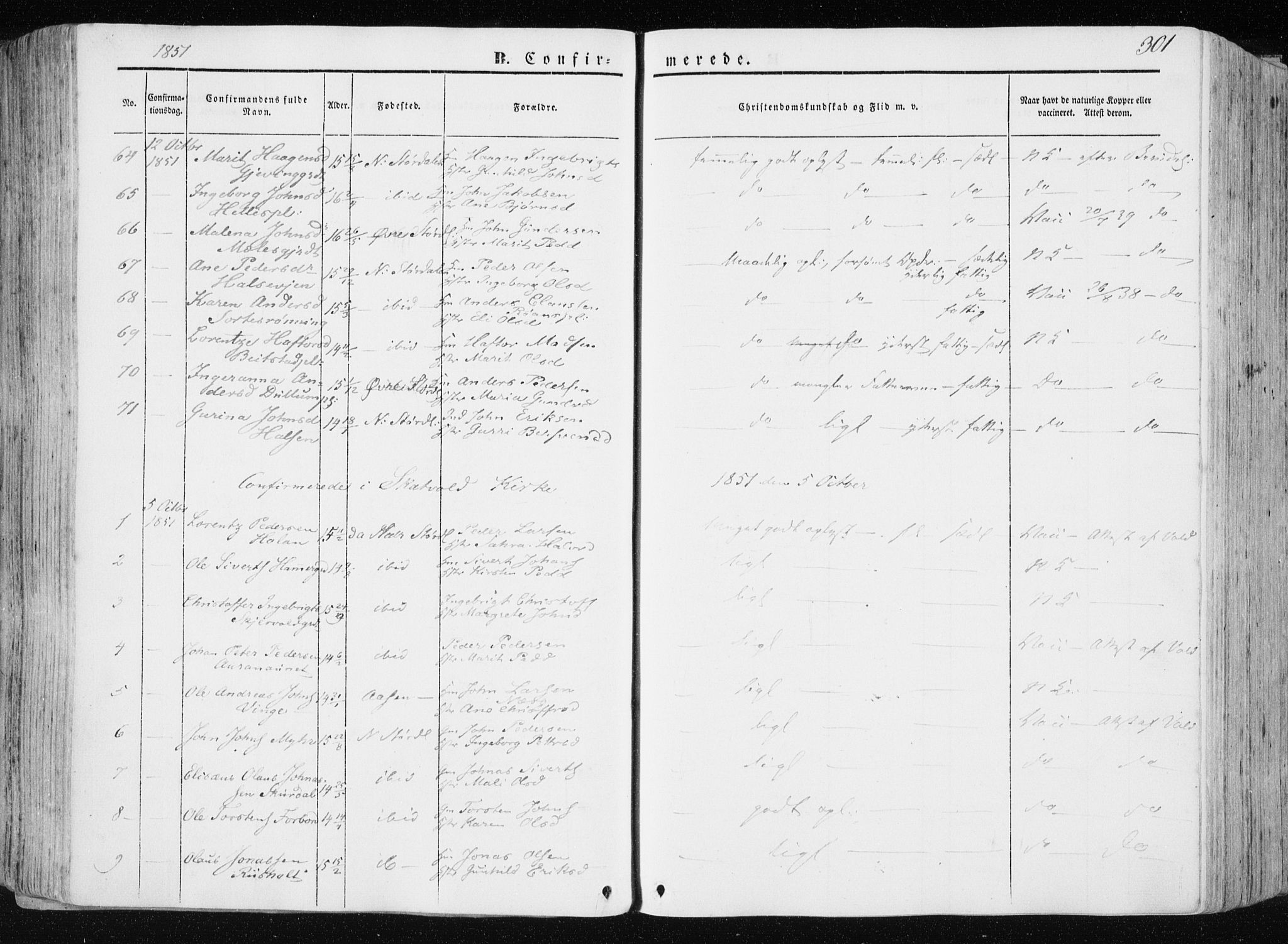 Ministerialprotokoller, klokkerbøker og fødselsregistre - Nord-Trøndelag, SAT/A-1458/709/L0074: Ministerialbok nr. 709A14, 1845-1858, s. 301