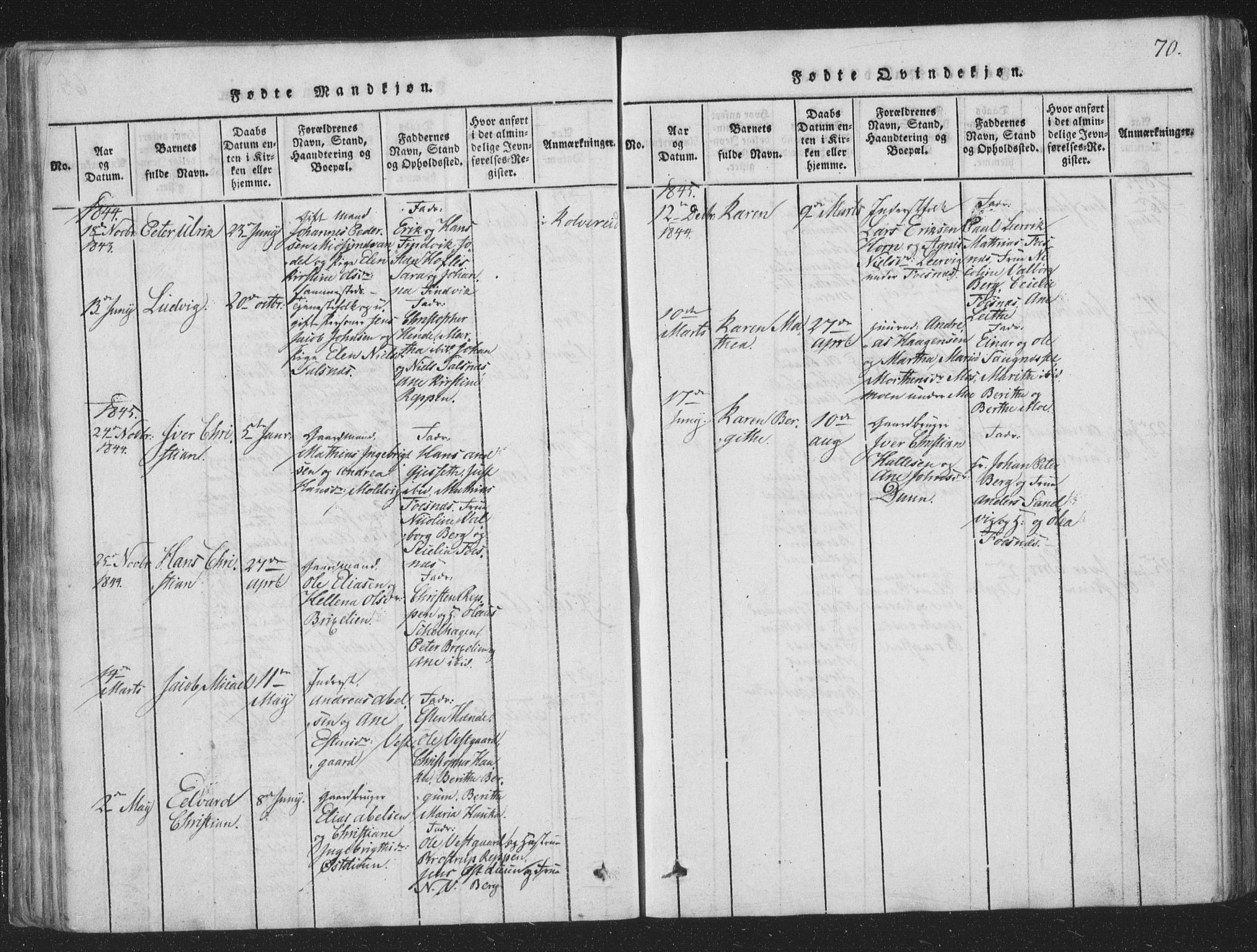 Ministerialprotokoller, klokkerbøker og fødselsregistre - Nord-Trøndelag, SAT/A-1458/773/L0613: Ministerialbok nr. 773A04, 1815-1845, s. 70
