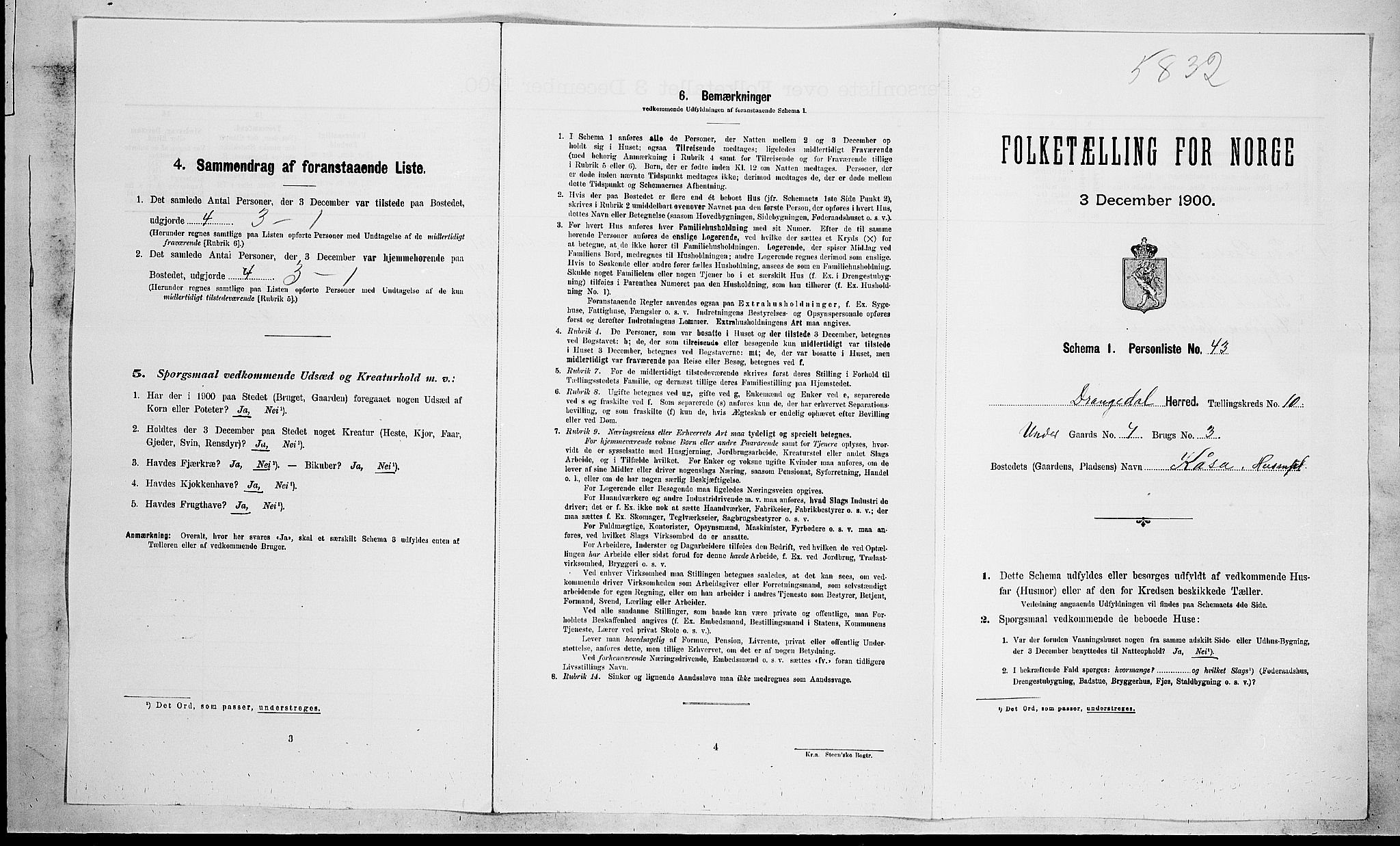 SAKO, Folketelling 1900 for 0817 Drangedal herred, 1900, s. 837