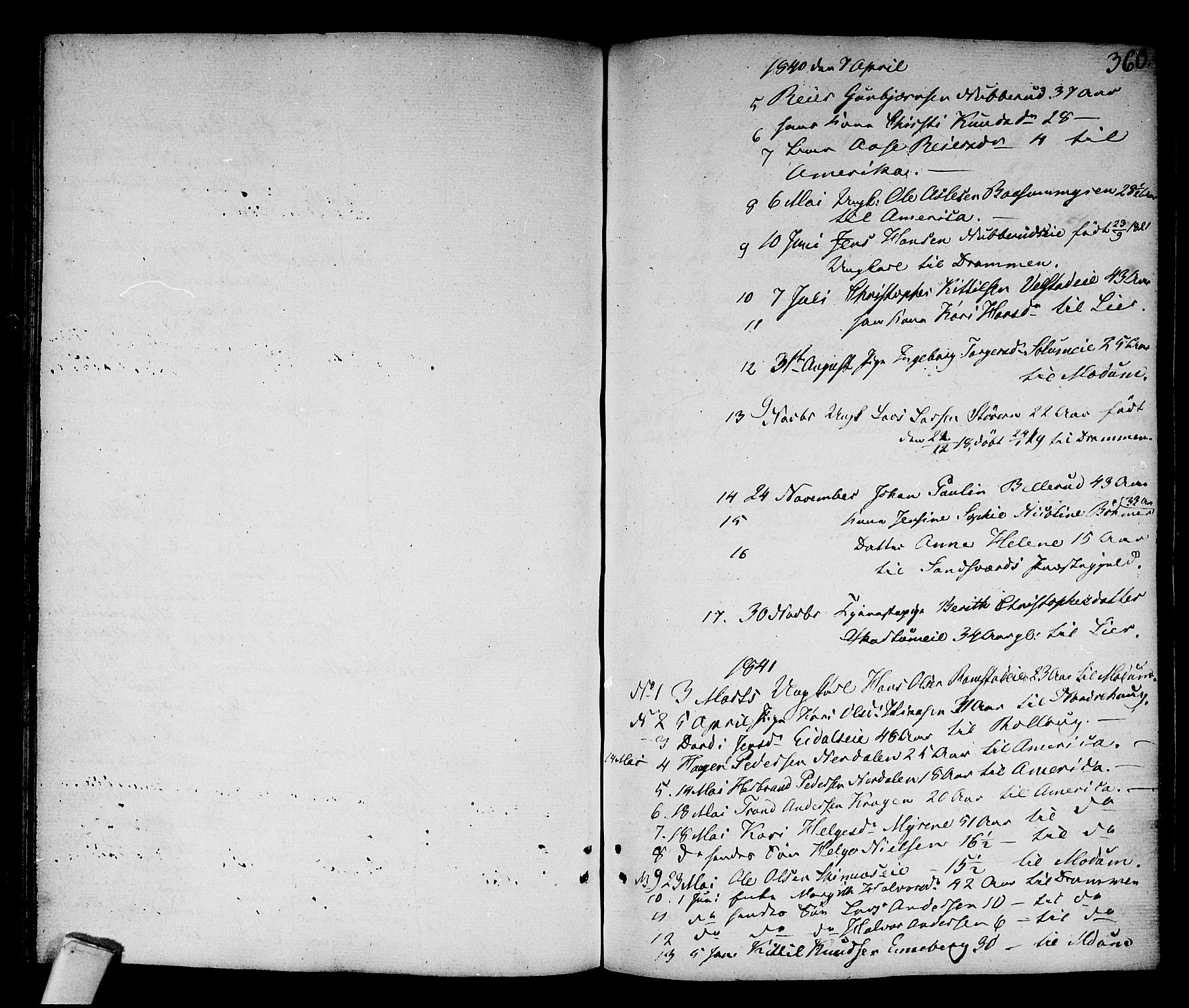 Sigdal kirkebøker, AV/SAKO-A-245/F/Fa/L0006: Ministerialbok nr. I 6 /1, 1829-1843, s. 360